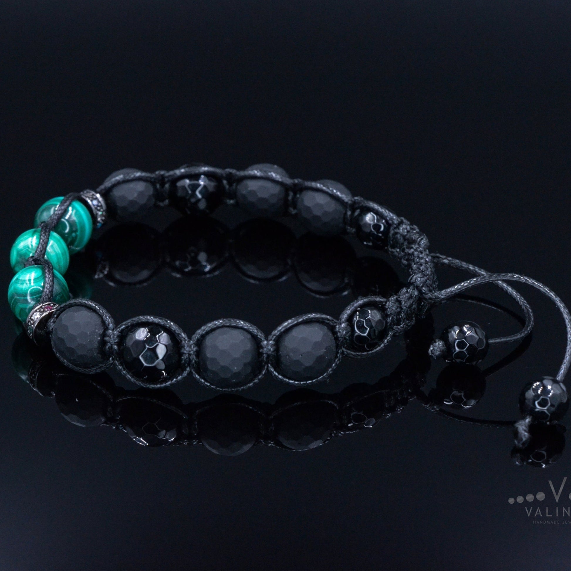 Genuine Malachite Bracelet for Men - Men's Black Onyx Agate Bracelet - Adjustable Macrame Bracelet - Gift for Men - Christmas Gift for Men- Shamballa Bracelet - Birthstone Bracelet - Gemstone Bracelet Men - Chakra Bracelet - Macrame Bracelet - Healing Bracelet - Valinde - Shamballa Bracelet - Birthstone Bracelet - Gemstone Bracelet Men - Chakra Bracelet - Macrame Bracelet - Healing Bracelet - Valinde
