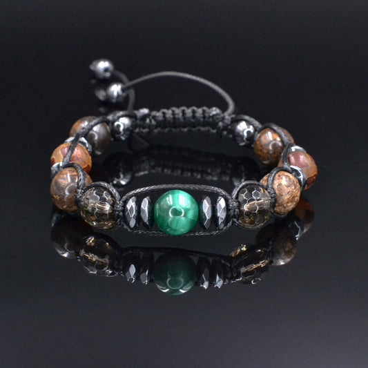 Men's Bronzite Bracelet, Adjustable Malachite Quartz Crystal Bracelet, Gift for Men, Anniversary Gift, Dzi Agate Bracelet, Christmas Gift - Shamballa Bracelet - Birthstone Bracelet - Gemstone Bracelet Men - Chakra Bracelet - Macrame Bracelet - Healing Bracelet - Valinde - Shamballa Bracelet - Birthstone Bracelet - Gemstone Bracelet Men - Chakra Bracelet - Macrame Bracelet - Healing Bracelet - Valinde