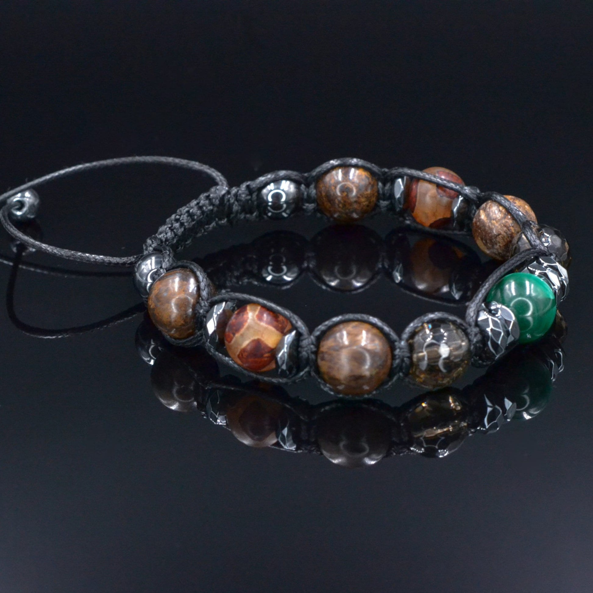 Men's Bronzite Bracelet, Adjustable Malachite Quartz Crystal Bracelet, Gift for Men, Anniversary Gift, Dzi Agate Bracelet, Christmas Gift - Shamballa Bracelet - Birthstone Bracelet - Gemstone Bracelet Men - Chakra Bracelet - Macrame Bracelet - Healing Bracelet - Valinde - Shamballa Bracelet - Birthstone Bracelet - Gemstone Bracelet Men - Chakra Bracelet - Macrame Bracelet - Healing Bracelet - Valinde
