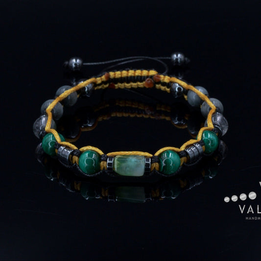 Men's Malachite and Chrysoprase Beads Bracelet Gift for Men Hawk's Eye Gemstone Adjustable Bracelet Crystal Bracelet Men's Gift  - Shamballa Bracelet - Mantra Bracelet  -  Birthstone Bracelet - Gemstone Bracelet Men - Chakra Bracelet - Macrame Bracelet - Healing Bracelet - Valinde
