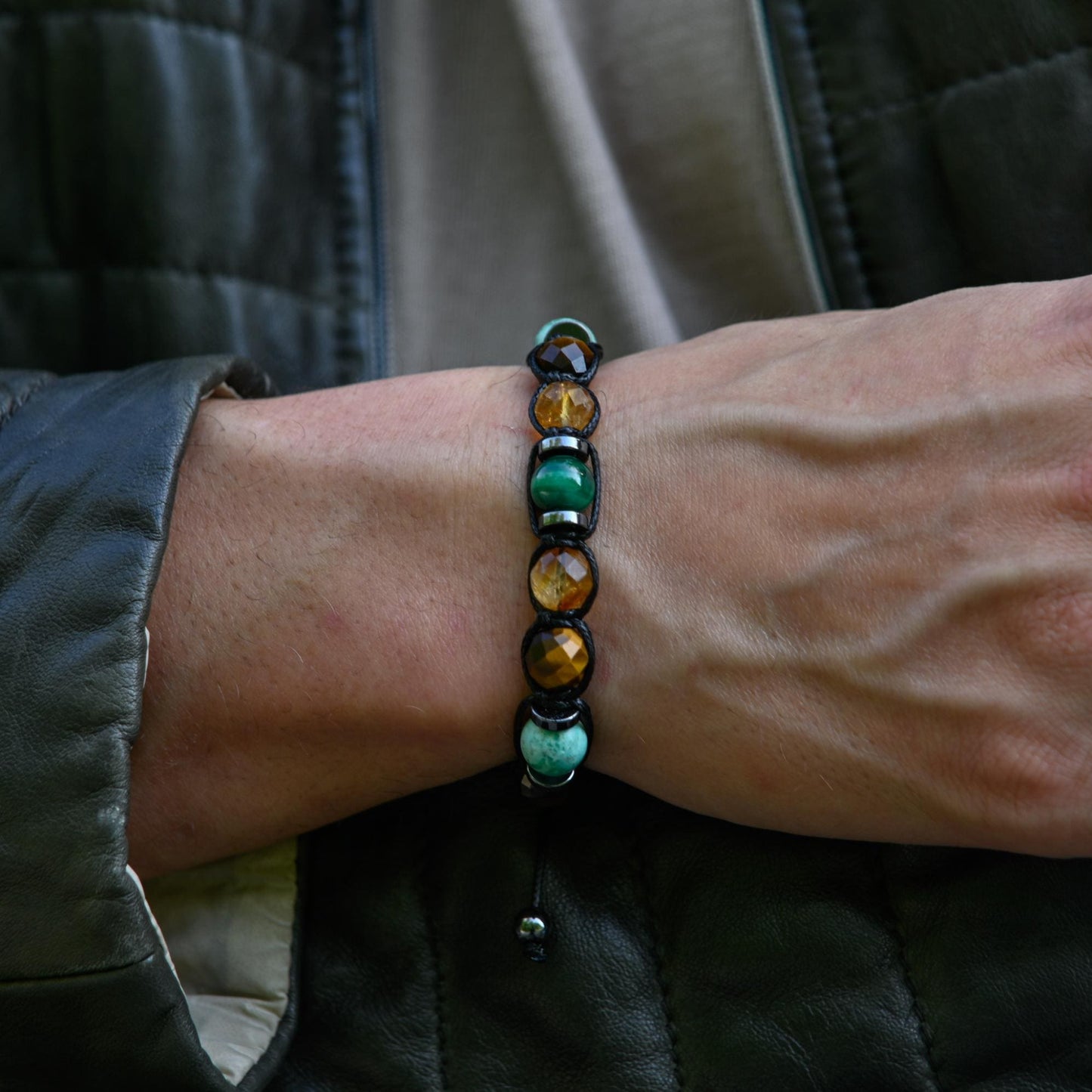 Men's Natural Stone Bracelet, Malachite, Tiger Eye Citrine Amazonite Macrame Hematite Beaded Bracelet, Protection Gift for Him, Protective Bracelet, Geometric Stone Bracelet, Adjustable Bracelet Gemstone Macrame Adjustable Bracelet - Gift for Him, Healing Stone Jewelry, Natural Macrame Bracelet for Him, Protection Energy Gift, Adjustable Bracelet for Him, Healing Gemstone Gift, Father's Day Gift, Protection Bracelet, Crystal Gift for Him, February Birthstone, Protection Bracelet gift for Him, Healing Crysta