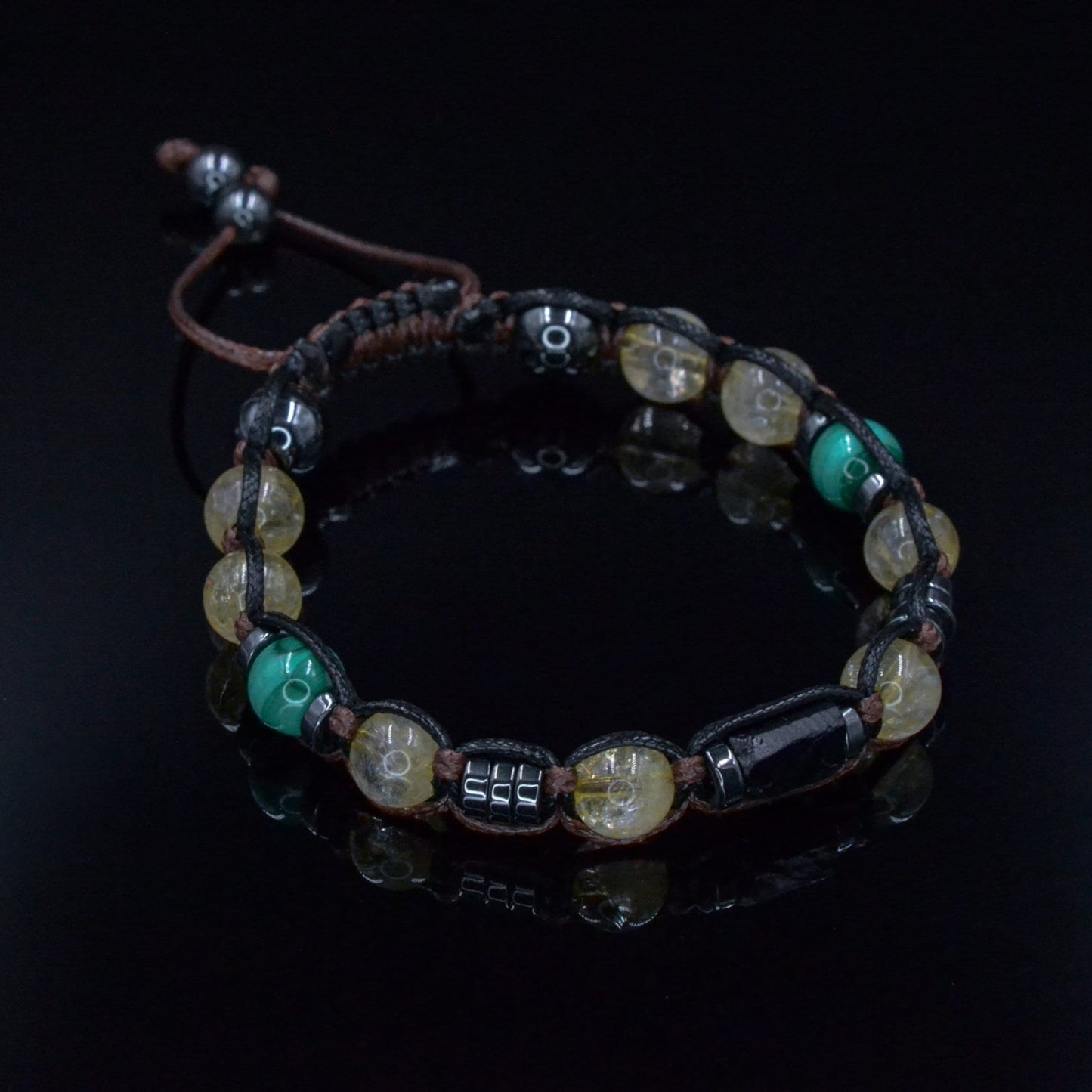 Men's Natural Citrine Crystal Bracelet - Gift for Men - Raw Tourmaline Malachite Bead Bracelet - Adjustable Macrame Bracelet for Men - Shamballa Bracelet - Birthstone Bracelet - Gemstone Bracelet Men - Chakra Bracelet - Macrame Bracelet - Healing Bracelet - Valinde - Shamballa Bracelet - Birthstone Bracelet - Gemstone Bracelet Men - Chakra Bracelet - Macrame Bracelet - Healing Bracelet - Valinde
