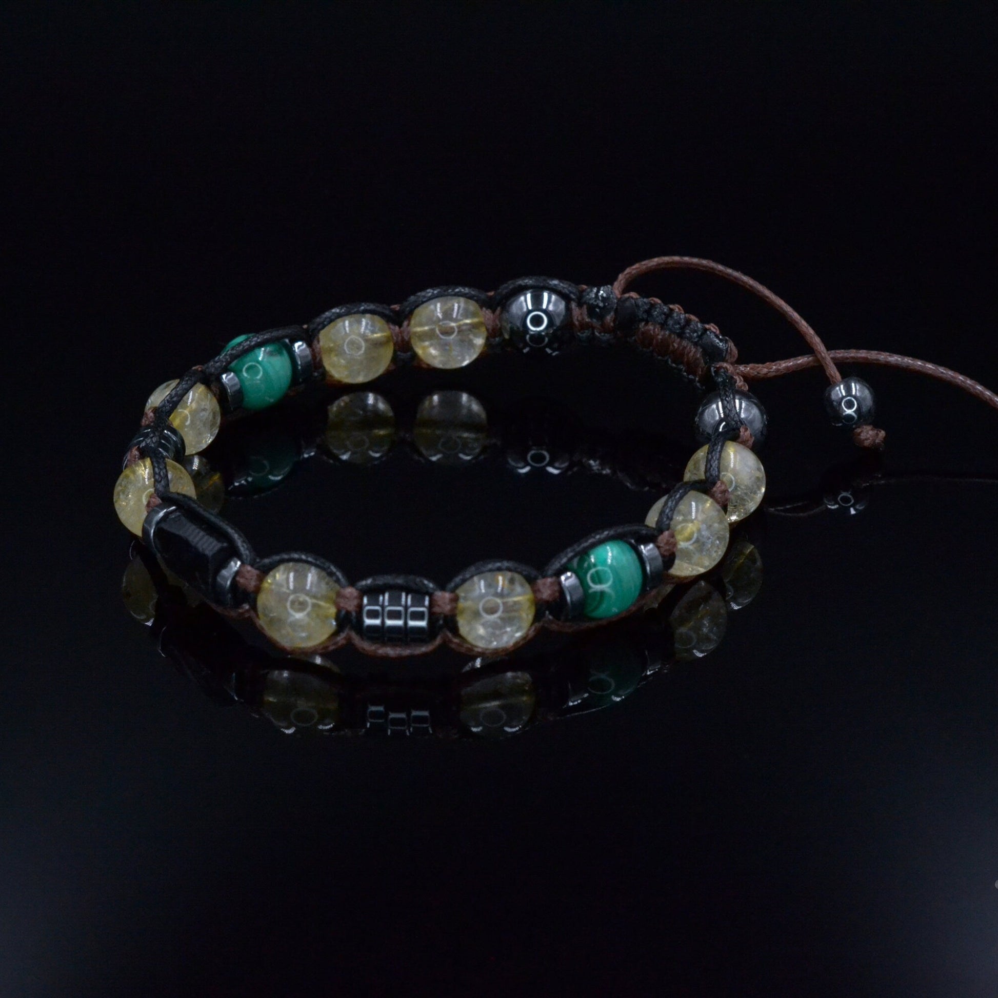 Men's Natural Citrine Crystal Bracelet - Gift for Men - Raw Tourmaline Malachite Bead Bracelet - Adjustable Macrame Bracelet for Men - Shamballa Bracelet - Birthstone Bracelet - Gemstone Bracelet Men - Chakra Bracelet - Macrame Bracelet - Healing Bracelet - Valinde - Shamballa Bracelet - Birthstone Bracelet - Gemstone Bracelet Men - Chakra Bracelet - Macrame Bracelet - Healing Bracelet - Valinde
