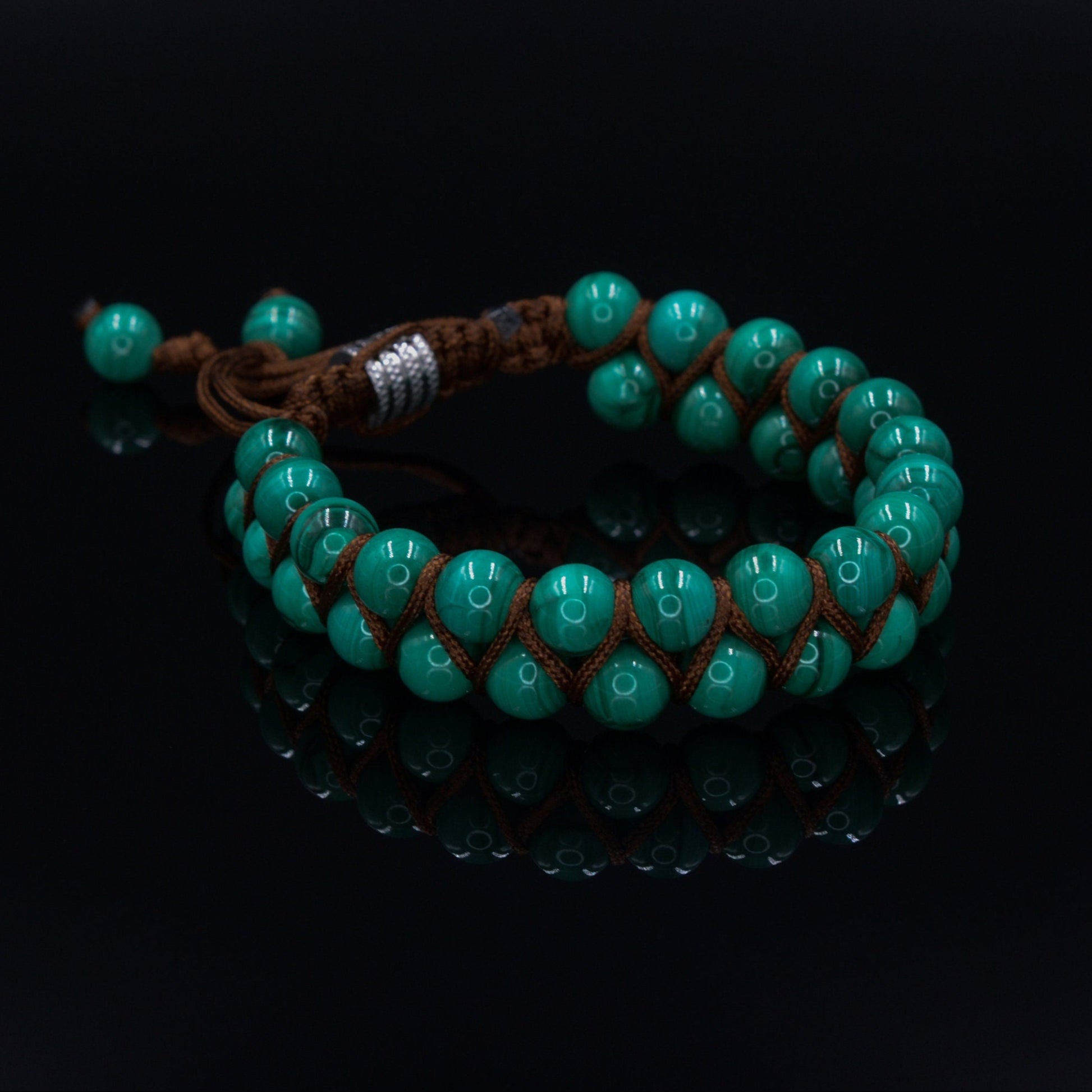 Men's Genuine Malachite Bracelet Double Row Bracelet Malachite Gemstone Bracelet Double Bracelet Gift for Men Adjustable Stone Bracelet- Shamballa Bracelet - Mantra Bracelet  -  Yoga Bracelet -  Birthstone Bracelet - Gemstone Bracelet Men - Chakra Bracelet - Macrame Bracelet - Healing Bracelet - Gift for Father - Gift For Men - Valinde
