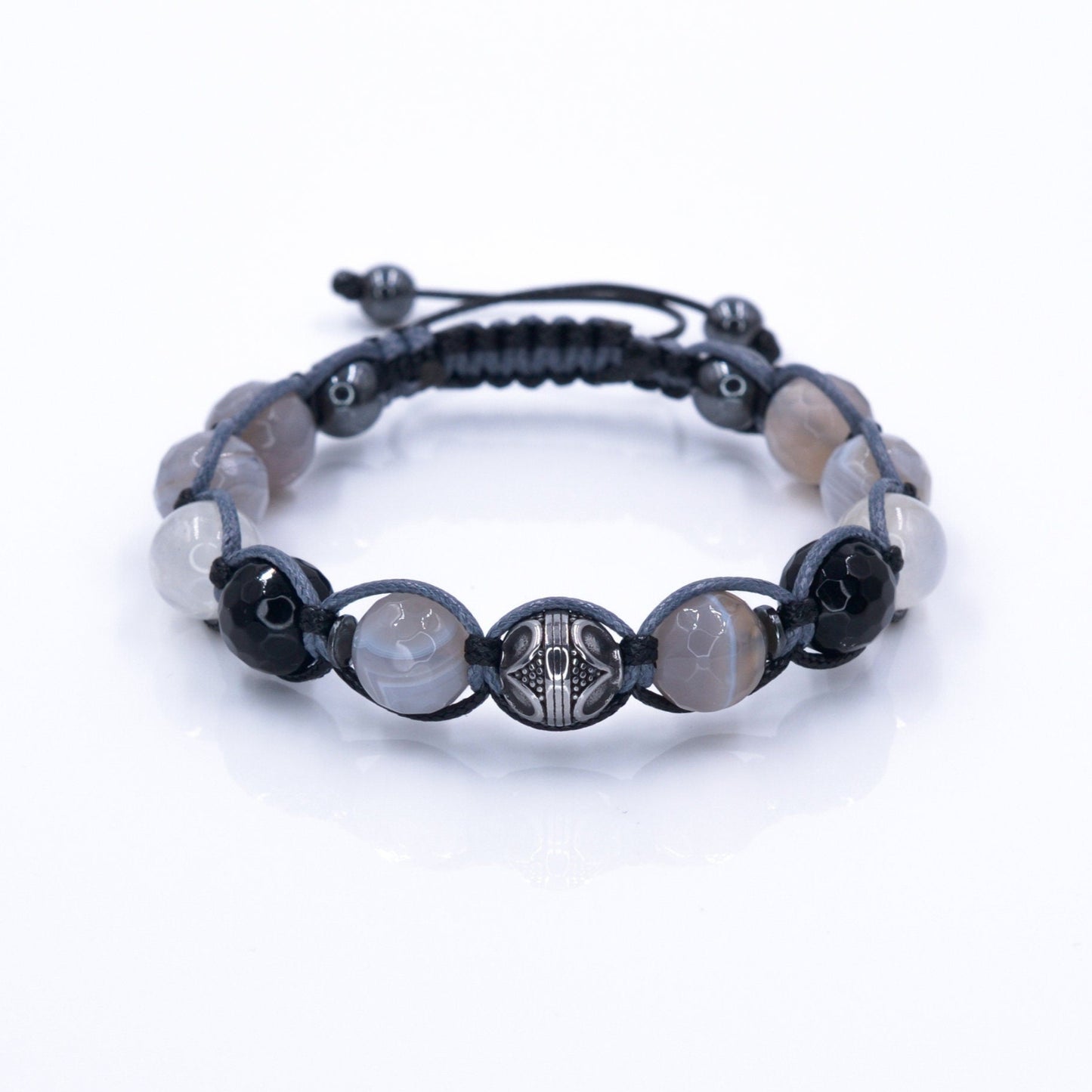Men's Agate Bracelet / Moonstone Bracelet / Steel bead Bracelet / Gift for Man / Adjustable Macrame Bracelet / Crystal Bracelet for Man  - Shamballa Bracelet - Mantra Bracelet  -  Birthstone Bracelet - Gemstone Bracelet Men - Chakra Bracelet - Macrame Bracelet - Healing Bracelet - Valinde
