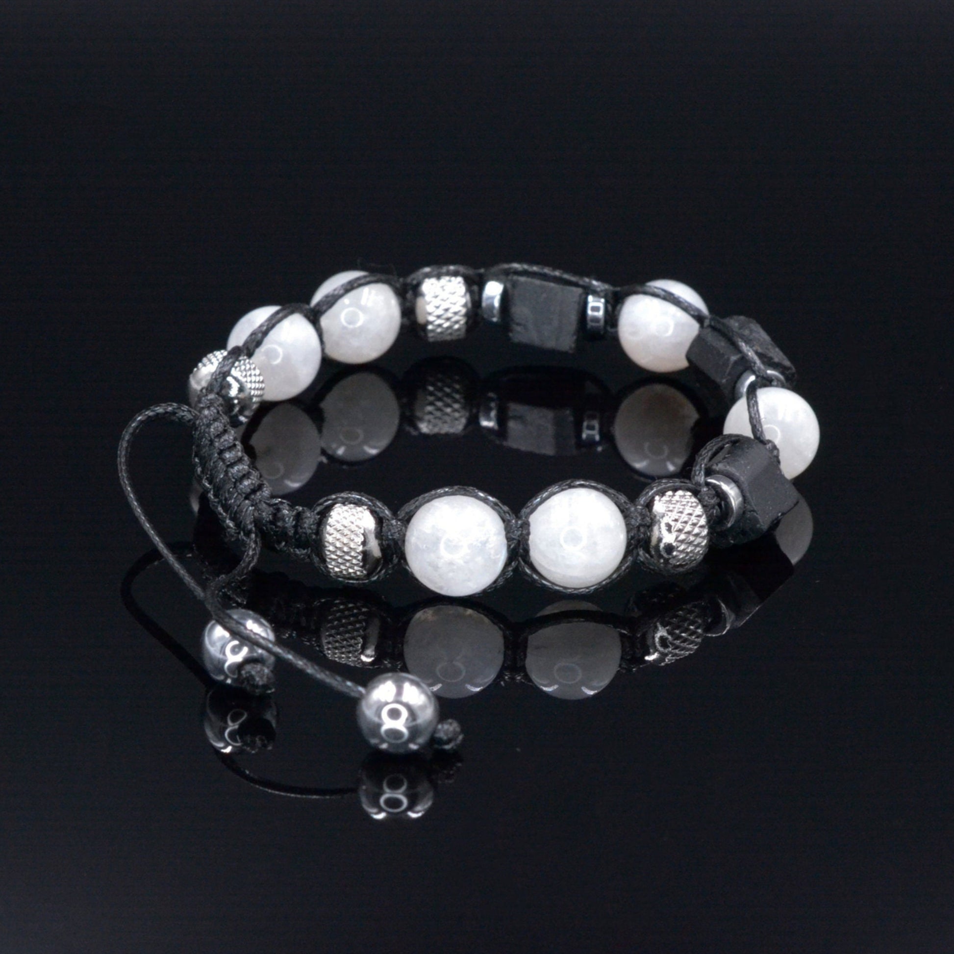 Men's Moonstone Braided Bracelet - Raw Tourmaline Steel Beads Bracelet - Gift for Men - Christmas Gift - Adjustable Macrame Bracelet for Men- Birthstone Bracelet - Gemstone Bracelet Men - Chakra Bracelet - Macrame Bracelet - Healing Bracelet - Valinde - Shamballa Bracelet - Birthstone Bracelet - Gemstone Bracelet Men - Chakra Bracelet - Macrame Bracelet - Healing Bracelet - Valinde
