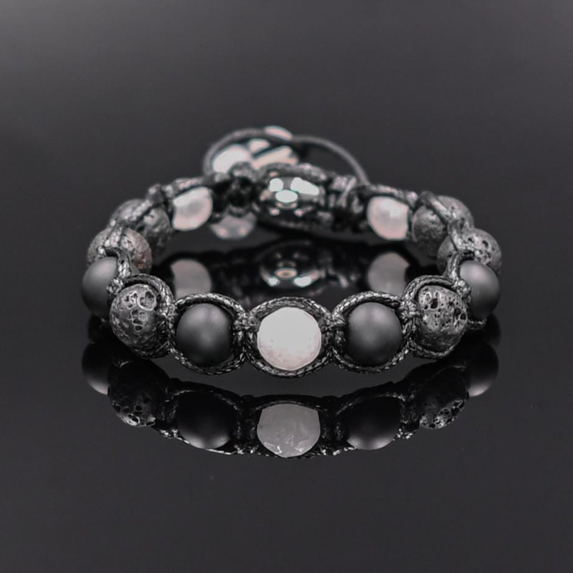 Men's Lava Stone Bracelet Gemstone Beaded Bracelet White Nephrite Bracelet Black Bracelet Onyx Bracelet Gift for Men Macrame Bracelet - Shamballa Bracelet - Mantra Bracelet  -  Yoga Bracelet -  Birthstone Bracelet - Gemstone Bracelet Men - Chakra Bracelet - Macrame Bracelet - Healing Bracelet - Gift for Father - Gift For Men - Valinde
