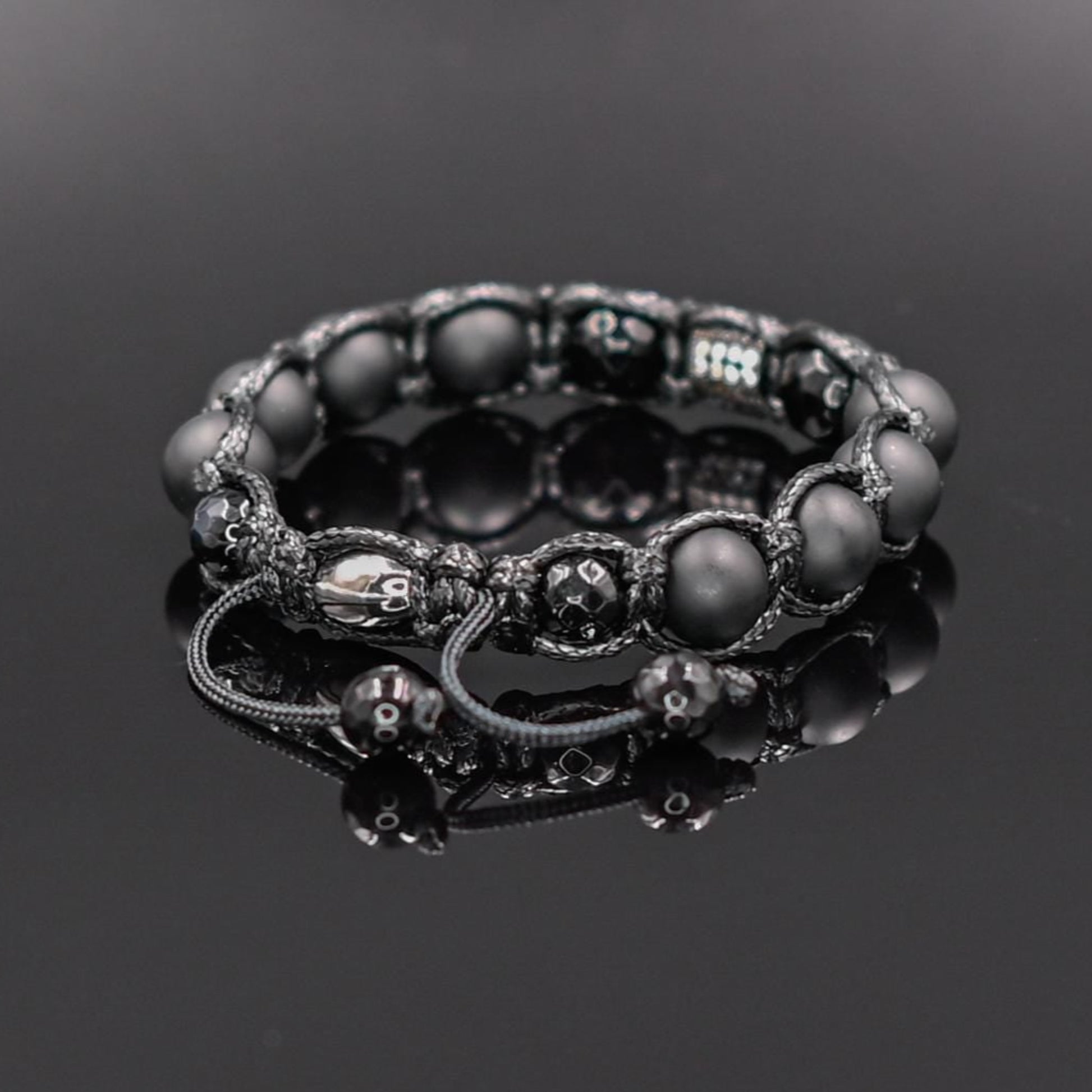 Men's Black Gemstone Bracelet Cubic Zirconia Bracelet Agate Bracelet Macrame Onyx Bracelet Gift for Men Adjustable Macrame Bracelet - Shamballa Bracelet - Mantra Bracelet  -  Yoga Bracelet -  Birthstone Bracelet - Gemstone Bracelet Men - Chakra Bracelet - Macrame Bracelet - Healing Bracelet - Gift for Father - Gift For Men - Valinde
