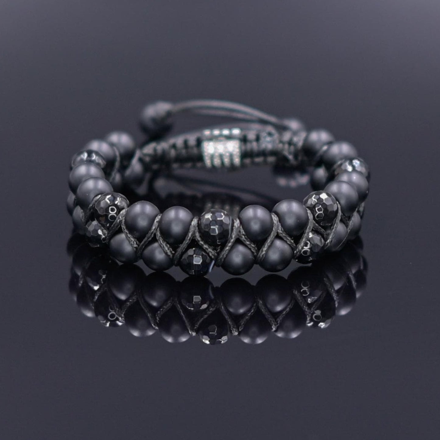 Men's Black Onyx Bracelet Beaded Double Bracelet Macrame Bracelet Agate Bracelet Gemstone Bracelet Gift for Men Stack Adjustable Bracelet for Men - Shamballa Bracelet - Mantra Bracelet  -  Yoga Bracelet -  Birthstone Bracelet - Gemstone Bracelet Men - Chakra Bracelet - Macrame Bracelet - Healing Bracelet - Gift for Father - Gift For Men - Valinde
