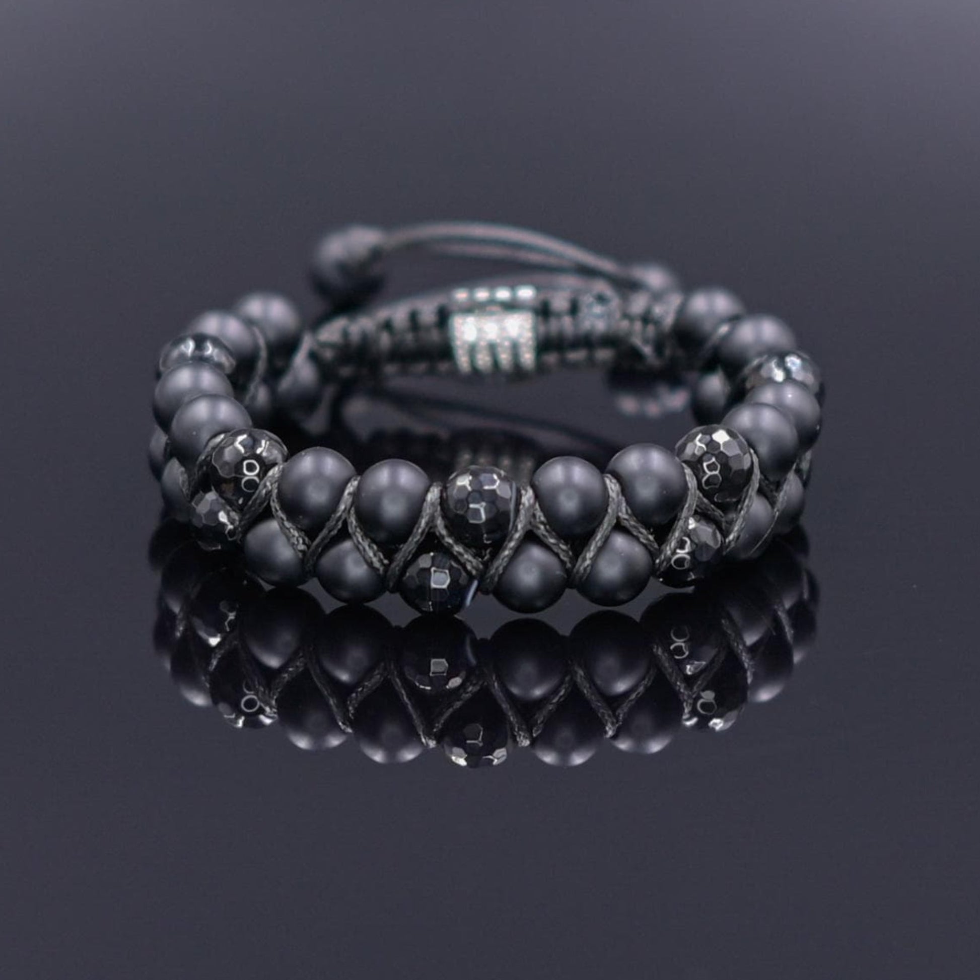 Men's Black Onyx Bracelet Beaded Double Bracelet Macrame Bracelet Agate Bracelet Gemstone Bracelet Gift for Men Stack Adjustable Bracelet for Men - Shamballa Bracelet - Mantra Bracelet  -  Yoga Bracelet -  Birthstone Bracelet - Gemstone Bracelet Men - Chakra Bracelet - Macrame Bracelet - Healing Bracelet - Gift for Father - Gift For Men - Valinde
