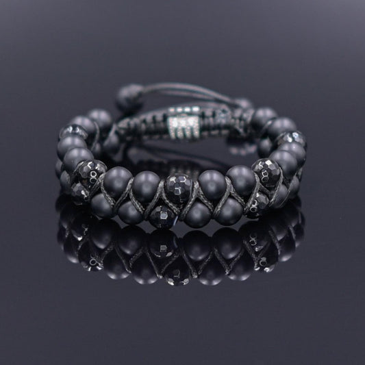 Men's Black Onyx Bracelet Beaded Double Bracelet Macrame Bracelet Agate Bracelet Gemstone Bracelet Gift for Men Stack Adjustable Bracelet for Men - Shamballa Bracelet - Mantra Bracelet  -  Yoga Bracelet -  Birthstone Bracelet - Gemstone Bracelet Men - Chakra Bracelet - Macrame Bracelet - Healing Bracelet - Gift for Father - Gift For Men - Valinde

