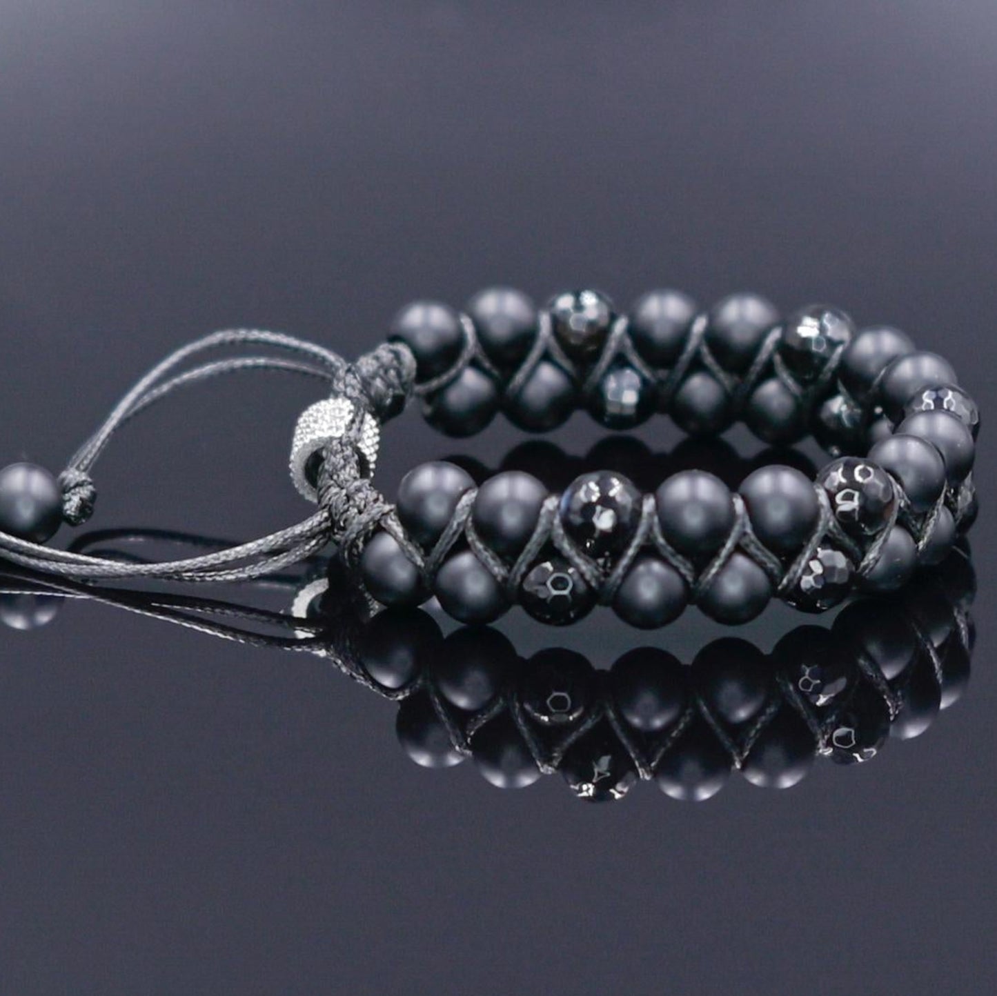 Men's Black Onyx Bracelet Beaded Double Bracelet Macrame Bracelet Agate Bracelet Gemstone Bracelet Gift for Men Stack Adjustable Bracelet for Men - Shamballa Bracelet - Mantra Bracelet  -  Yoga Bracelet -  Birthstone Bracelet - Gemstone Bracelet Men - Chakra Bracelet - Macrame Bracelet - Healing Bracelet - Gift for Father - Gift For Men - Valinde
