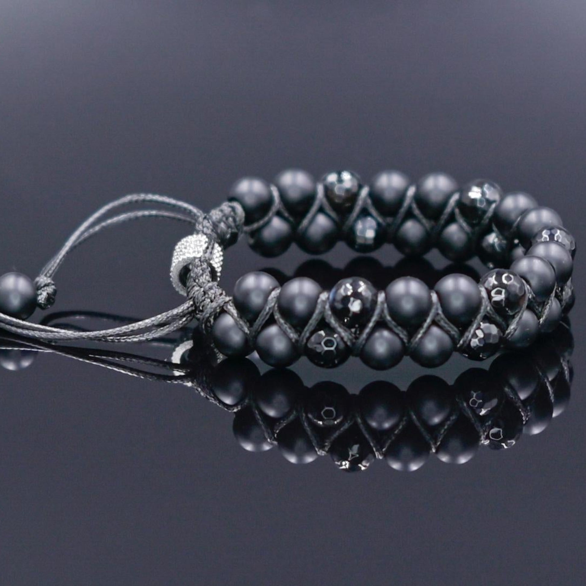 Men's Black Onyx Bracelet Beaded Double Bracelet Macrame Bracelet Agate Bracelet Gemstone Bracelet Gift for Men Stack Adjustable Bracelet for Men - Shamballa Bracelet - Mantra Bracelet  -  Yoga Bracelet -  Birthstone Bracelet - Gemstone Bracelet Men - Chakra Bracelet - Macrame Bracelet - Healing Bracelet - Gift for Father - Gift For Men - Valinde
