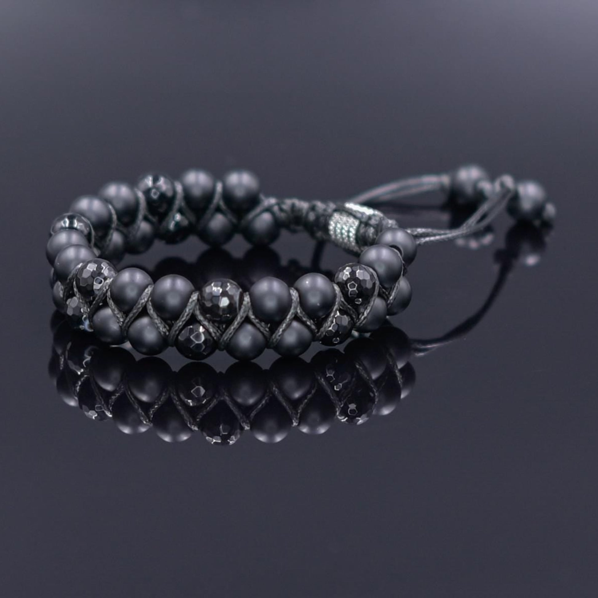 Men's Black Onyx Bracelet Beaded Double Bracelet Macrame Bracelet Agate Bracelet Gemstone Bracelet Gift for Men Stack Adjustable Bracelet for Men - Shamballa Bracelet - Mantra Bracelet  -  Yoga Bracelet -  Birthstone Bracelet - Gemstone Bracelet Men - Chakra Bracelet - Macrame Bracelet - Healing Bracelet - Gift for Father - Gift For Men - Valinde

