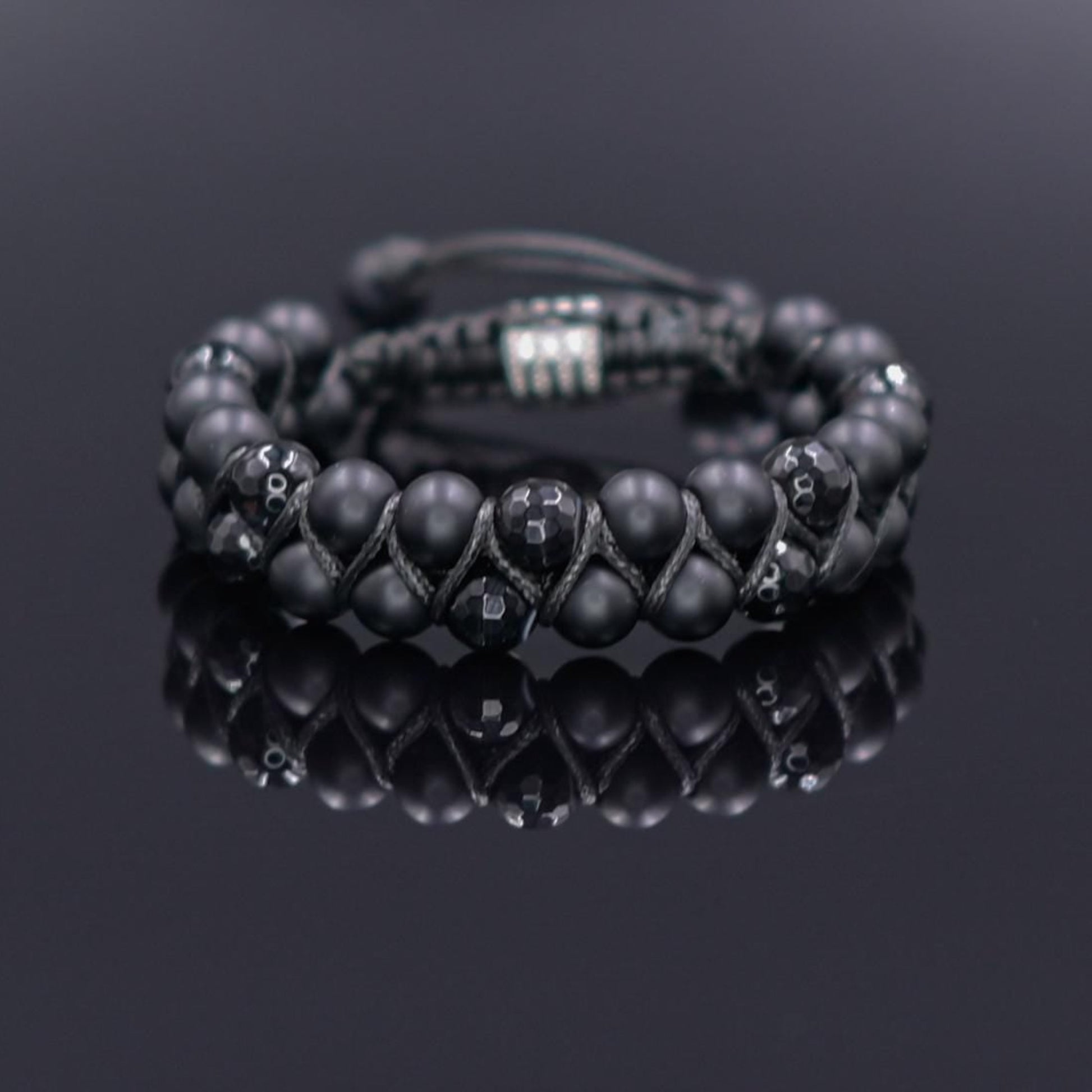 Men's Black Onyx Bracelet Beaded Double Bracelet Macrame Bracelet Agate Bracelet Gemstone Bracelet Gift for Men Stack Adjustable Bracelet for Men - Shamballa Bracelet - Mantra Bracelet  -  Yoga Bracelet -  Birthstone Bracelet - Gemstone Bracelet Men - Chakra Bracelet - Macrame Bracelet - Healing Bracelet - Gift for Father - Gift For Men - Valinde
