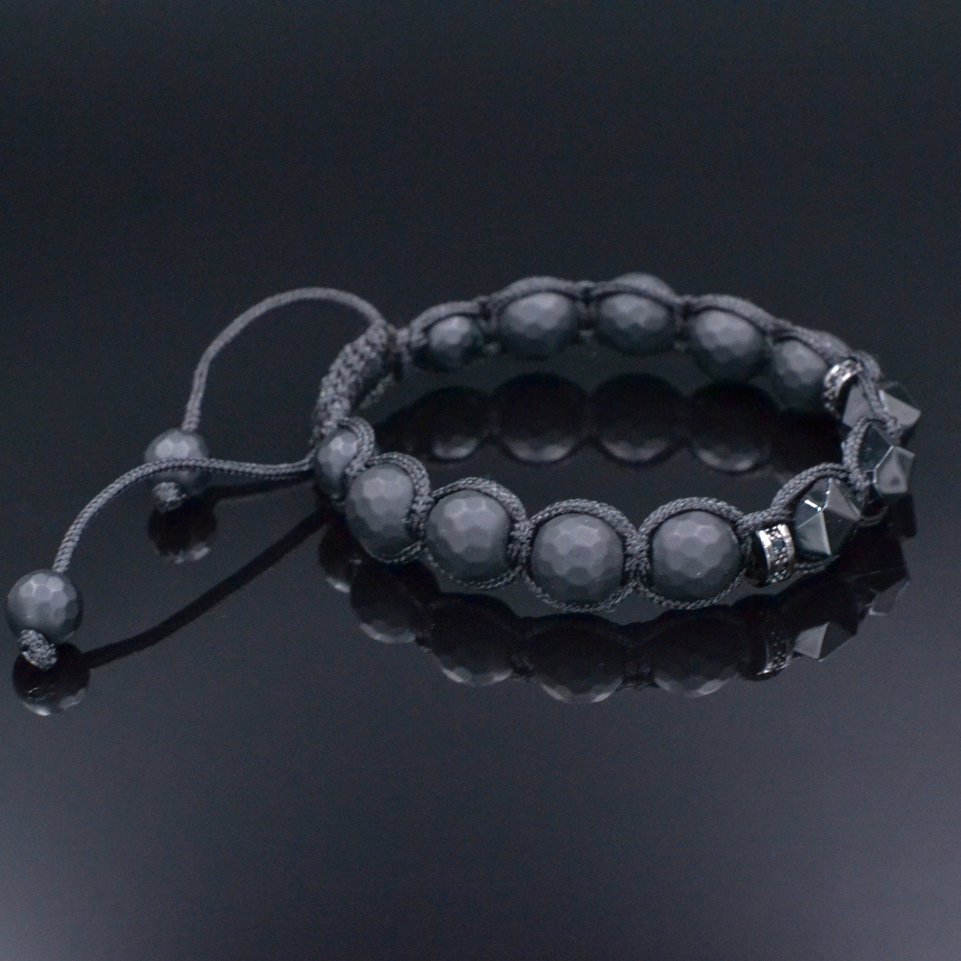 Black Onyx Bracelet, Men's Onyx Agate Adjustable Bracelet, Black Macrame Braided Bracelet, Gift for Men, Christmas Gift Black Agate Bracelet - Shamballa Bracelet - Mantra Bracelet  -  Yoga Bracelet -  Birthstone Bracelet - Gemstone Bracelet Men - Chakra Bracelet - Macrame Bracelet - Healing Bracelet - Gift for Father - Gift For Men - Valinde
