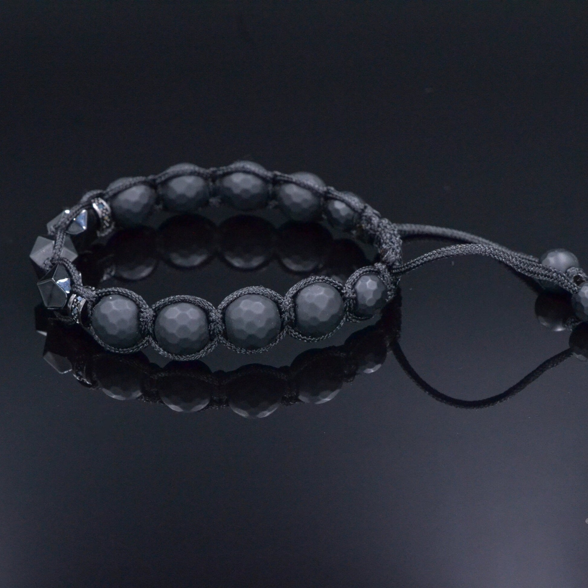 Black Onyx Bracelet, Men's Onyx Agate Adjustable Bracelet, Black Macrame Braided Bracelet, Gift for Men, Christmas Gift Black Agate Bracelet - Shamballa Bracelet - Mantra Bracelet  -  Yoga Bracelet -  Birthstone Bracelet - Gemstone Bracelet Men - Chakra Bracelet - Macrame Bracelet - Healing Bracelet - Gift for Father - Gift For Men - Valinde
