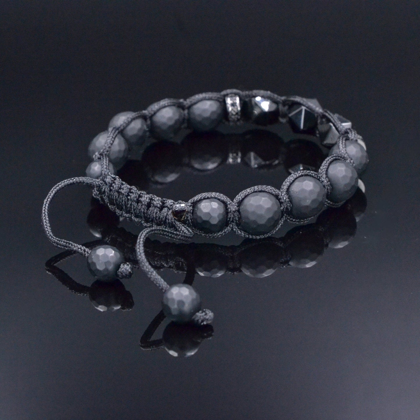 Black Onyx Bracelet, Men's Onyx Agate Adjustable Bracelet, Black Macrame Braided Bracelet, Gift for Men, Christmas Gift Black Agate Bracelet - Shamballa Bracelet - Mantra Bracelet  -  Yoga Bracelet -  Birthstone Bracelet - Gemstone Bracelet Men - Chakra Bracelet - Macrame Bracelet - Healing Bracelet - Gift for Father - Gift For Men - Valinde
