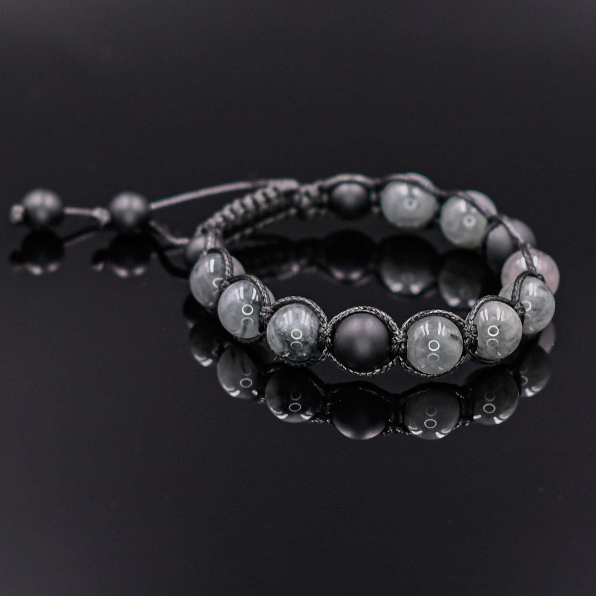 Men's Hawk Eye Bracelet Grey Hawk's Eye Bead Bracelet Onyx Bracelet Gift for Men Macrame Stone Bracelet Adjustable Bracelet Premium Gemstone- Shamballa Bracelet - Mantra Bracelet  -  Yoga Bracelet -  Birthstone Bracelet - Gemstone Bracelet Men - Chakra Bracelet - Macrame Bracelet - Healing Bracelet - Gift for Father - Gift For Men - Valinde
