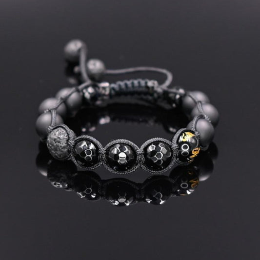 Men's Mantra Bracelet Tibetan Bracelet Black Macrame Bracelet Black Onyx Bracelet Agate Bracelet Gift for Men Adjustable Stone Bracelet  - Shamballa Bracelet - Mantra Bracelet -  Birthstone Bracelet - Gemstone Bracelet Men - Chakra Bracelet - Macrame Bracelet - Healing Bracelet - Valinde