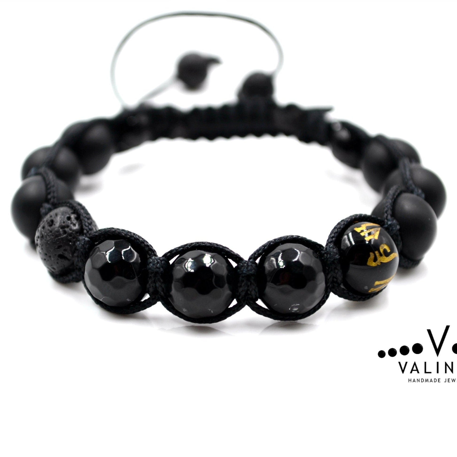 Men's Mantra Bracelet Tibetan Bracelet Black Macrame Bracelet Black Onyx Bracelet Agate Bracelet Gift for Men Adjustable Stone Bracelet  - Shamballa Bracelet - Mantra Bracelet -  Birthstone Bracelet - Gemstone Bracelet Men - Chakra Bracelet - Macrame Bracelet - Healing Bracelet - Valinde
