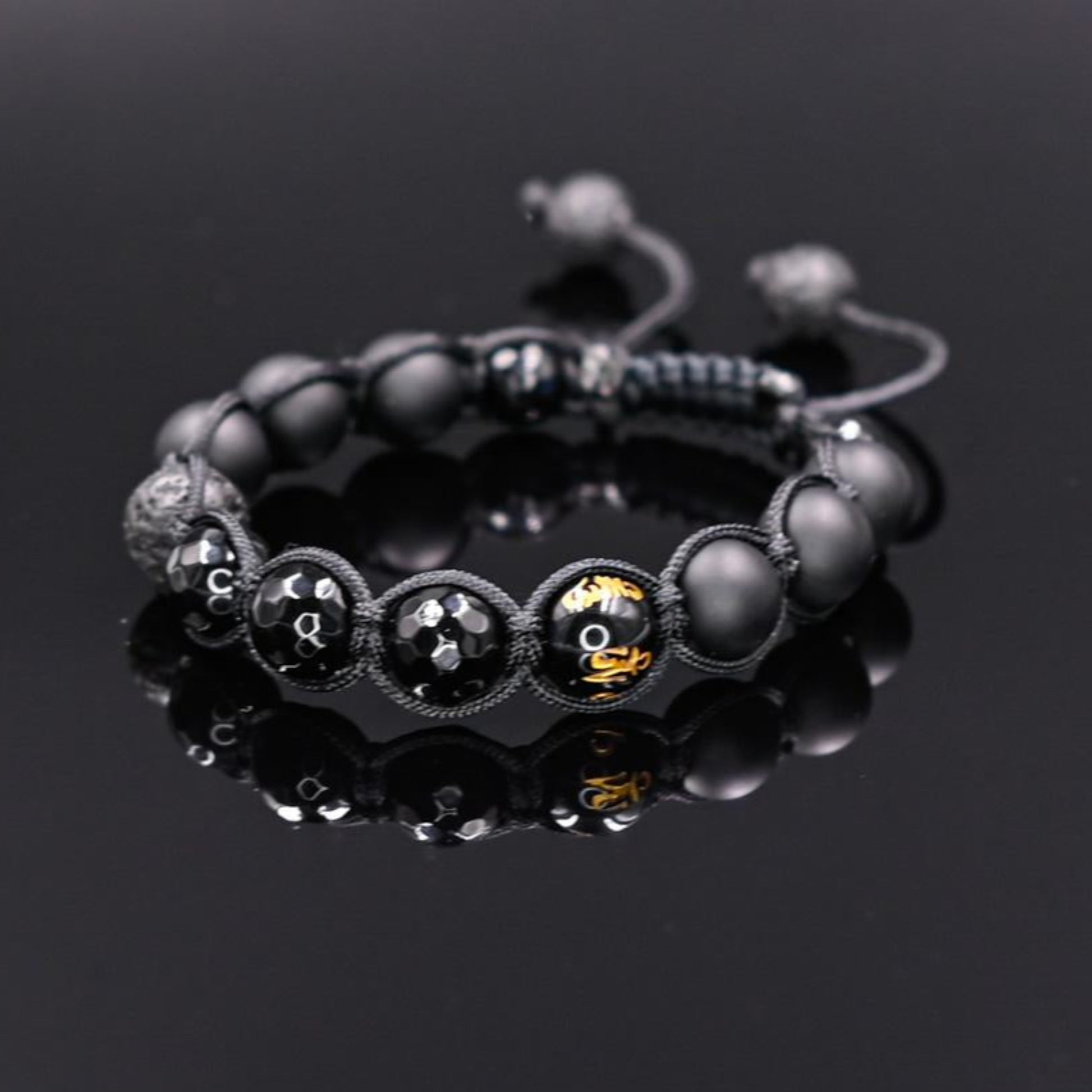 Men's Mantra Bracelet Tibetan Bracelet Black Macrame Bracelet Black Onyx Bracelet Agate Bracelet Gift for Men Adjustable Stone Bracelet  - Shamballa Bracelet - Mantra Bracelet -  Birthstone Bracelet - Gemstone Bracelet Men - Chakra Bracelet - Macrame Bracelet - Healing Bracelet - Valinde
