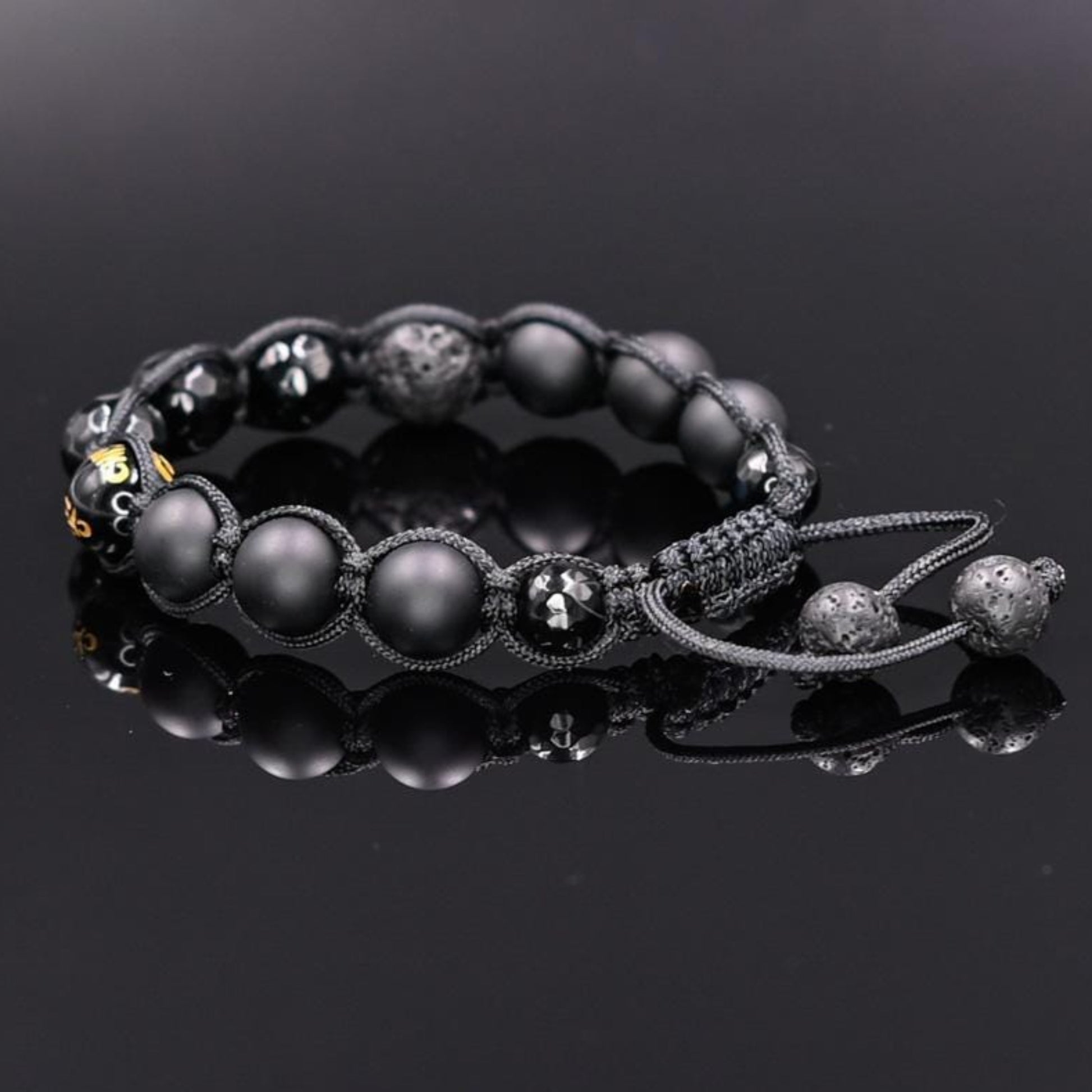 Men's Mantra Bracelet Tibetan Bracelet Black Macrame Bracelet Black Onyx Bracelet Agate Bracelet Gift for Men Adjustable Stone Bracelet  - Shamballa Bracelet - Mantra Bracelet -  Birthstone Bracelet - Gemstone Bracelet Men - Chakra Bracelet - Macrame Bracelet - Healing Bracelet - Valinde
