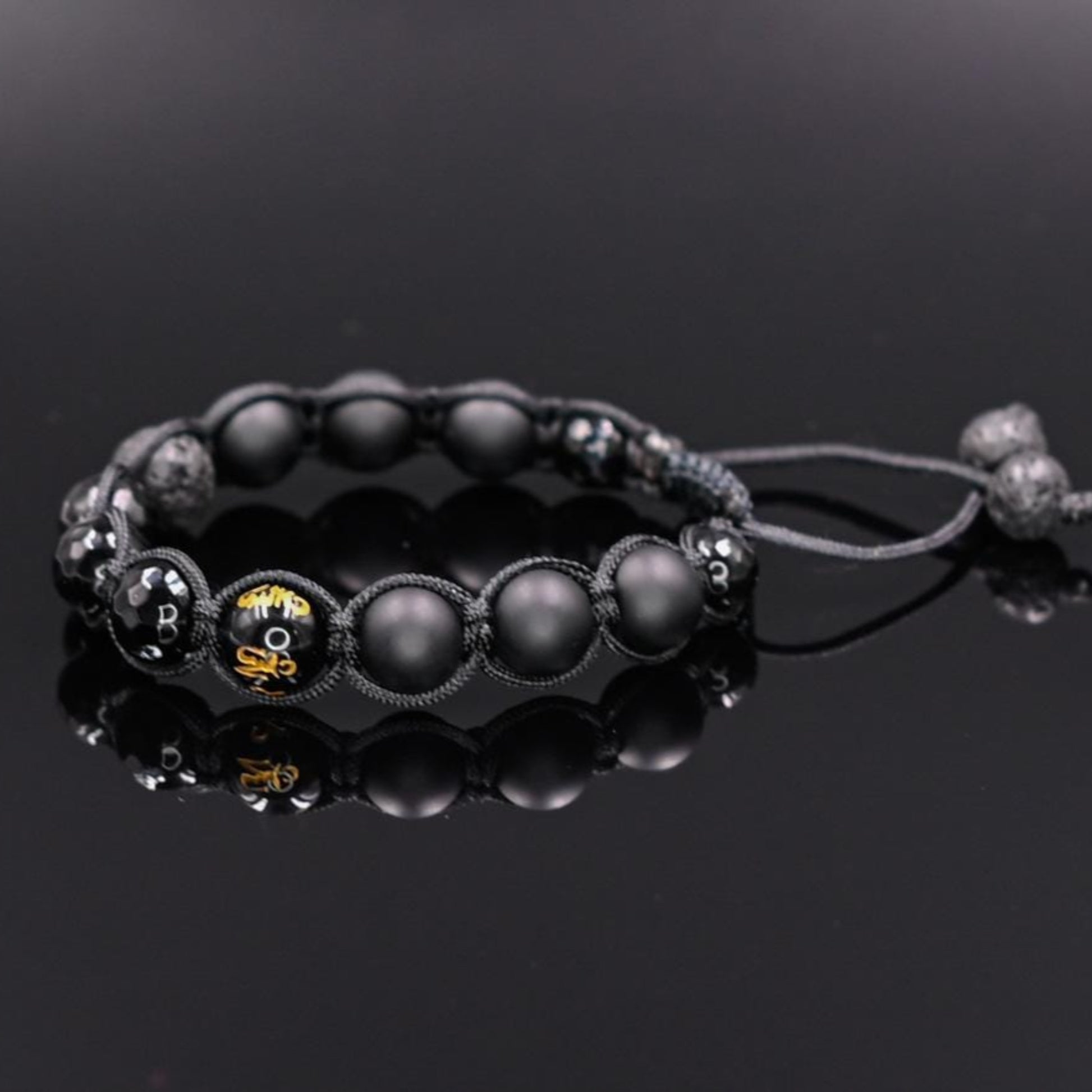 Men's Mantra Bracelet Tibetan Bracelet Black Macrame Bracelet Black Onyx Bracelet Agate Bracelet Gift for Men Adjustable Stone Bracelet  - Shamballa Bracelet - Mantra Bracelet -  Birthstone Bracelet - Gemstone Bracelet Men - Chakra Bracelet - Macrame Bracelet - Healing Bracelet - Valinde
