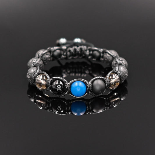 Men's Lava Stone Bracelet Crystal Bracelet Beaded Bracelet Gemstone Bracelet Agate Bracelet Macrame Bracelet Gift for Men Stone Bracelet- Shamballa Bracelet - Mantra Bracelet  -  Birthstone Bracelet - Gemstone Bracelet Men - Chakra Bracelet - Macrame Bracelet - Healing Bracelet - Gift for Father-Valinde

