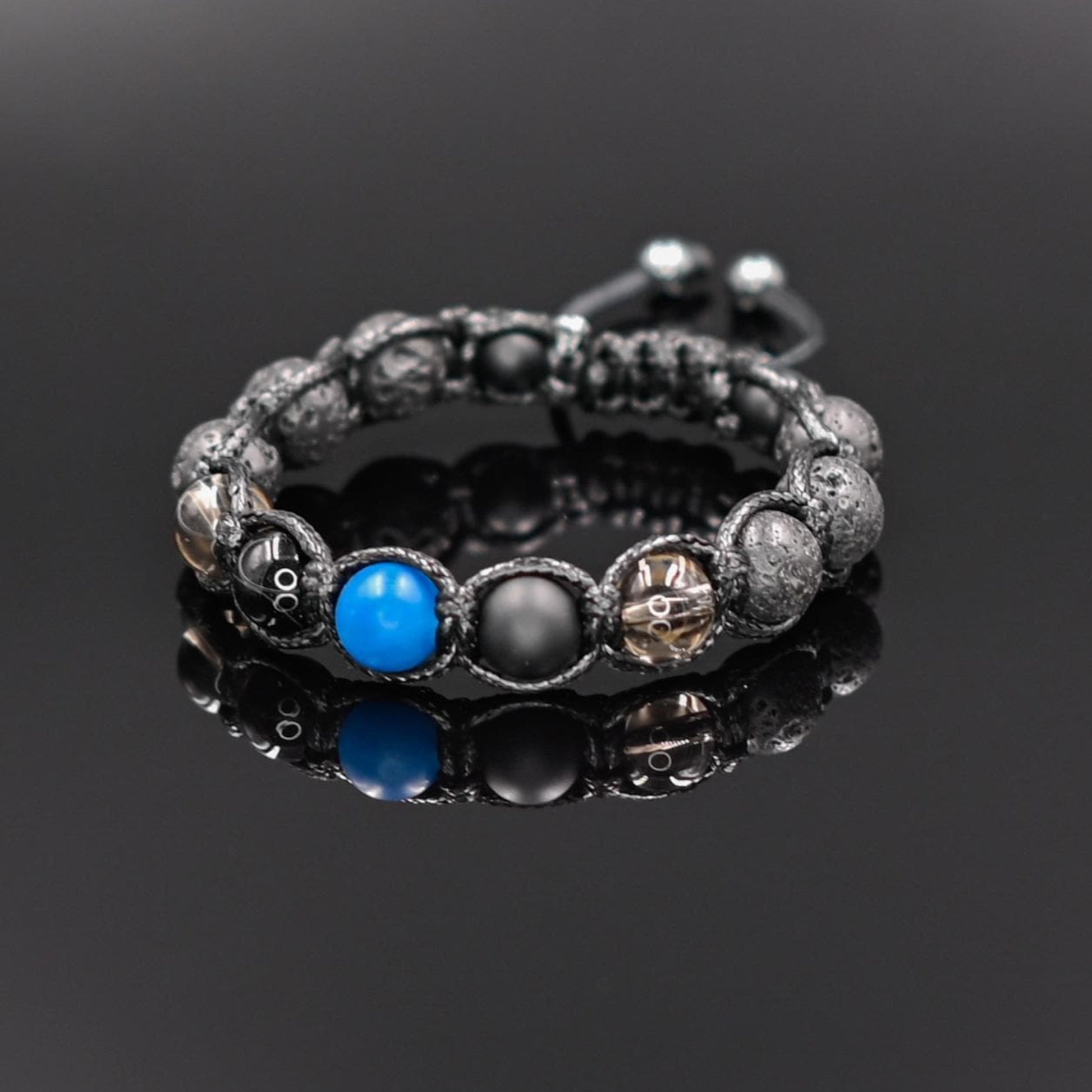 Men's Lava Stone Bracelet Crystal Bracelet Beaded Bracelet Gemstone Bracelet Agate Bracelet Macrame Bracelet Gift for Men Stone Bracelet- Shamballa Bracelet - Mantra Bracelet  -  Birthstone Bracelet - Gemstone Bracelet Men - Chakra Bracelet - Macrame Bracelet - Healing Bracelet - Gift for Father-Valinde
