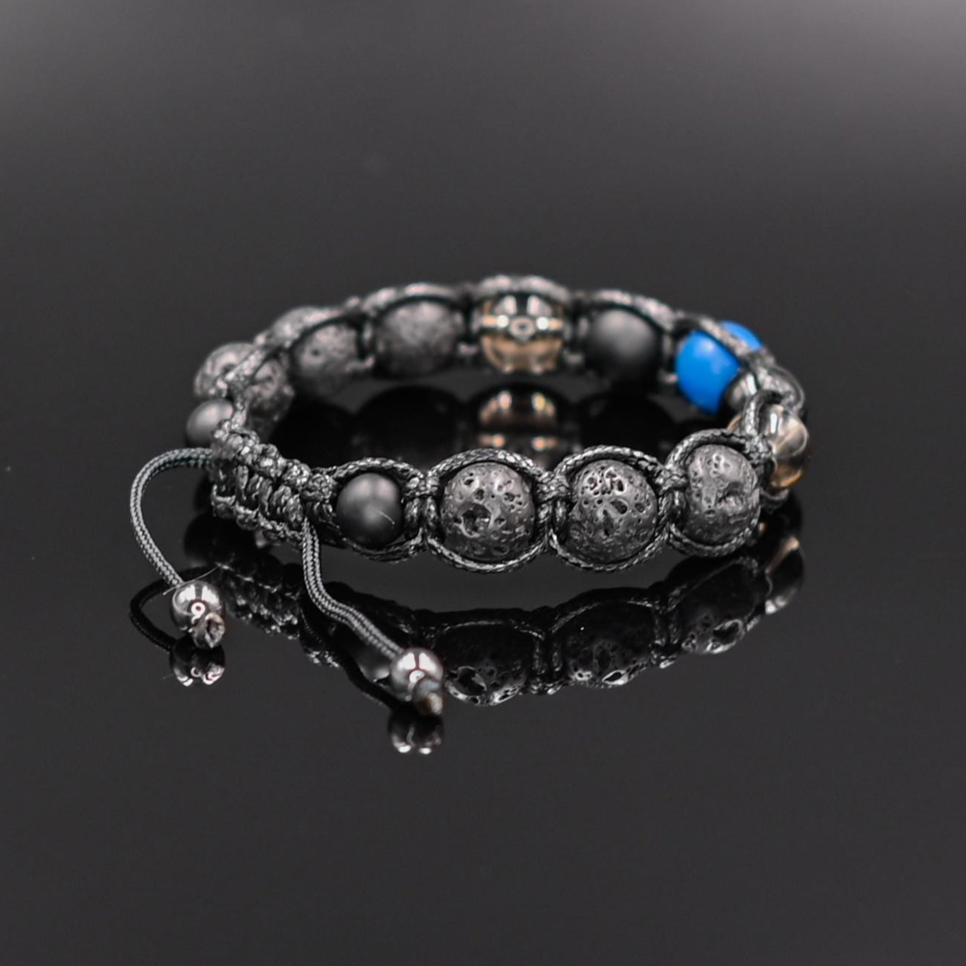 Men's Lava Stone Bracelet Crystal Bracelet Beaded Bracelet Gemstone Bracelet Agate Bracelet Macrame Bracelet Gift for Men Stone Bracelet- Shamballa Bracelet - Mantra Bracelet  -  Birthstone Bracelet - Gemstone Bracelet Men - Chakra Bracelet - Macrame Bracelet - Healing Bracelet - Gift for Father-Valinde
