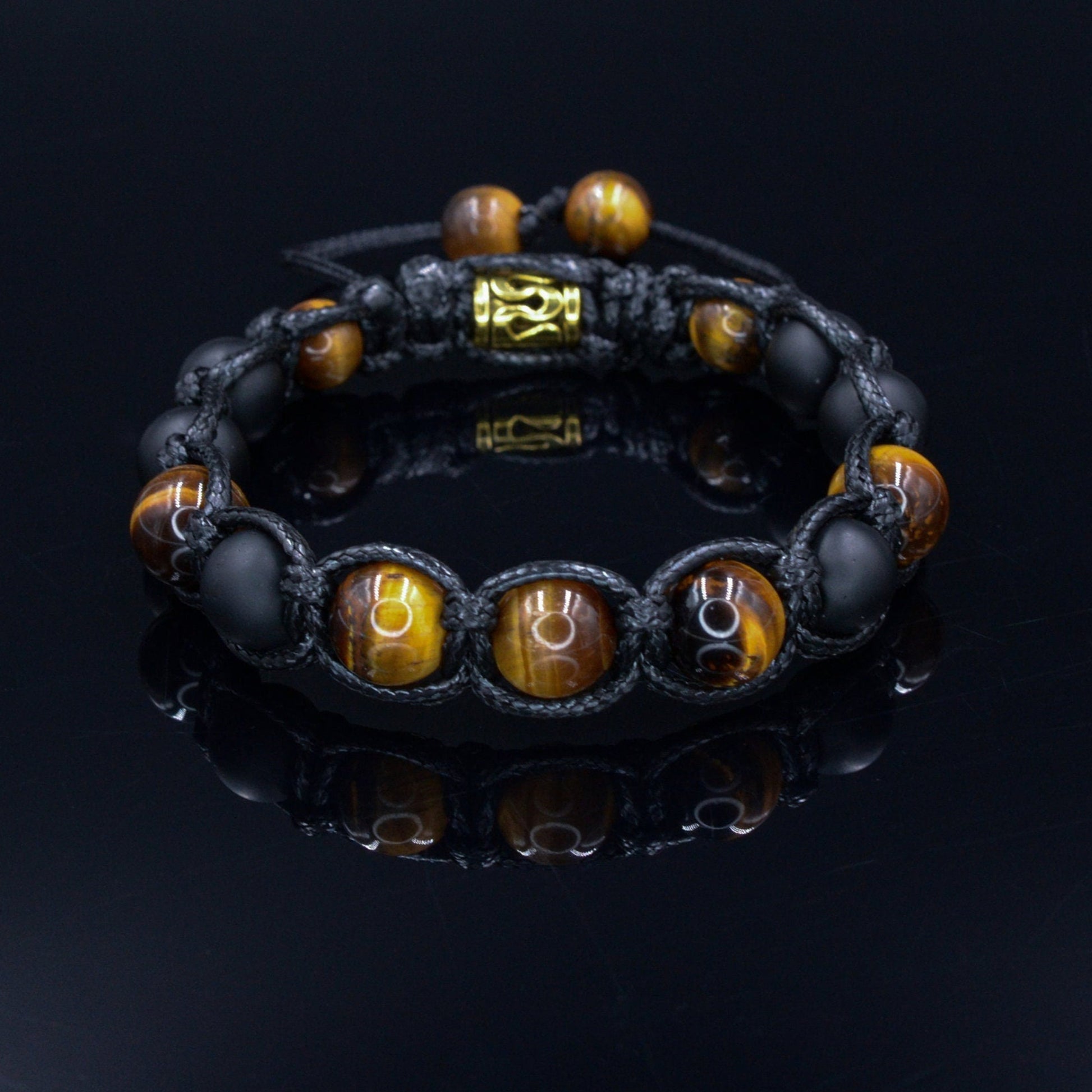Men's Gemstone Bracelet Tiger's Eye Bracelet Beaded Bracelet Tiger Eye Bracelet Onyx Bracelet Macrame Bracelet Men's Gift Herren Armband - Shamballa Bracelet - Birthstone Bracelet - Gemstone Bracelet Men - Chakra Bracelet