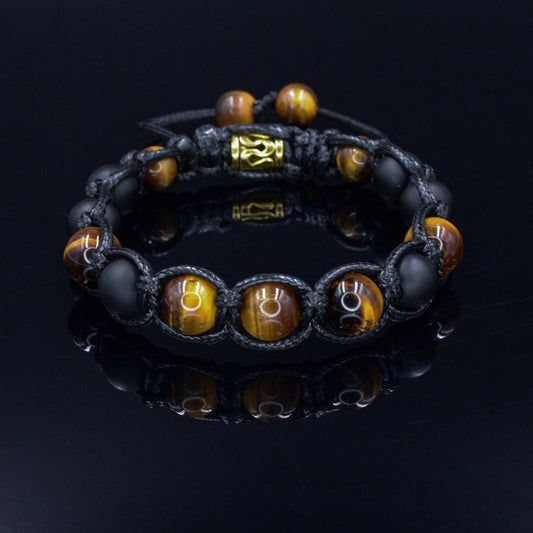 Men's Gemstone Bracelet Tiger's Eye Bracelet Beaded Bracelet Tiger Eye Bracelet Onyx Bracelet Macrame Bracelet Men's Gift Herren Armband - Shamballa Bracelet - Birthstone Bracelet - Gemstone Bracelet Men - Chakra Bracelet