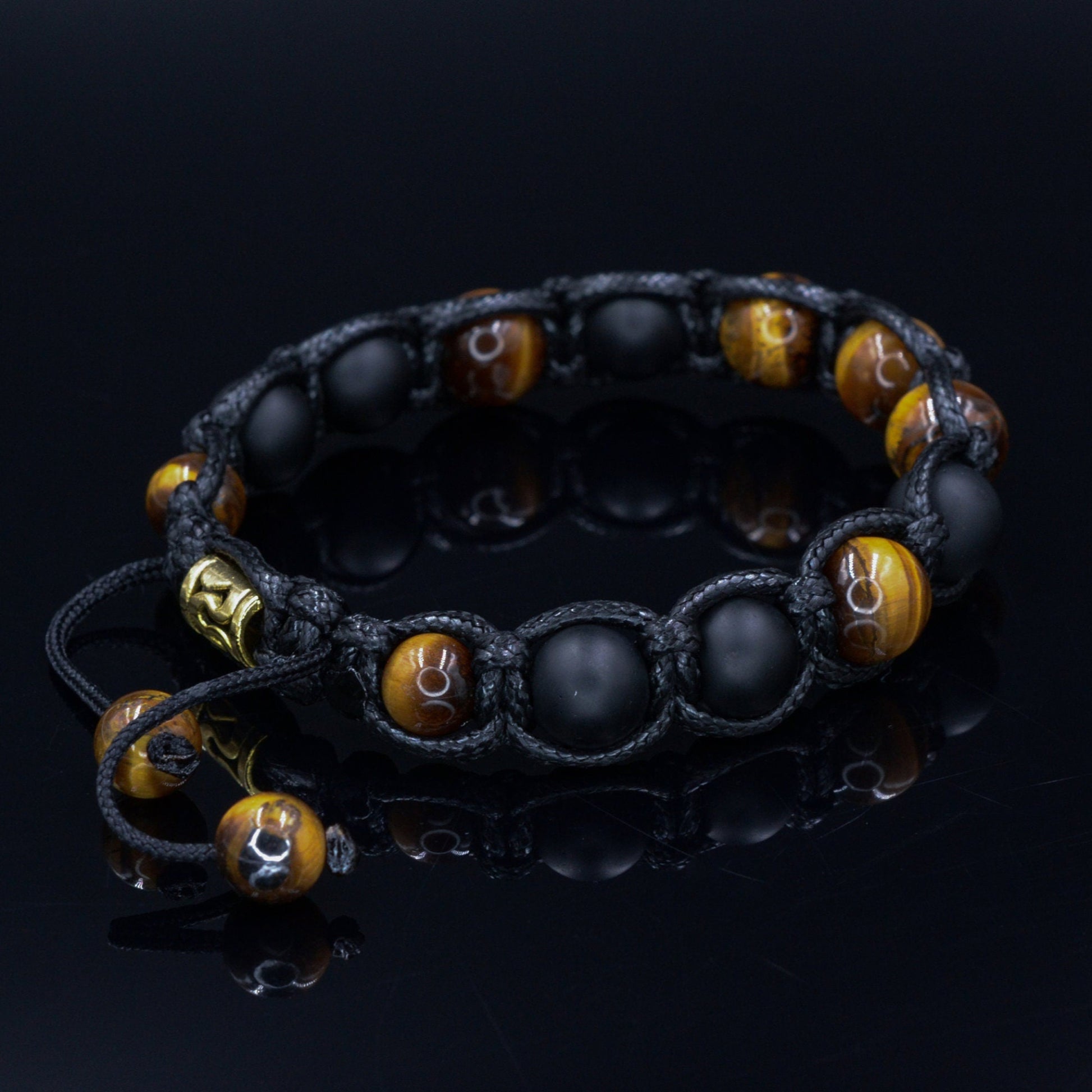Men's Gemstone Bracelet Tiger's Eye Bracelet Beaded Bracelet Tiger Eye Bracelet Onyx Bracelet Macrame Bracelet Men's Gift Herren Armband - Shamballa Bracelet - Birthstone Bracelet - Gemstone Bracelet Men - Chakra Bracelet
