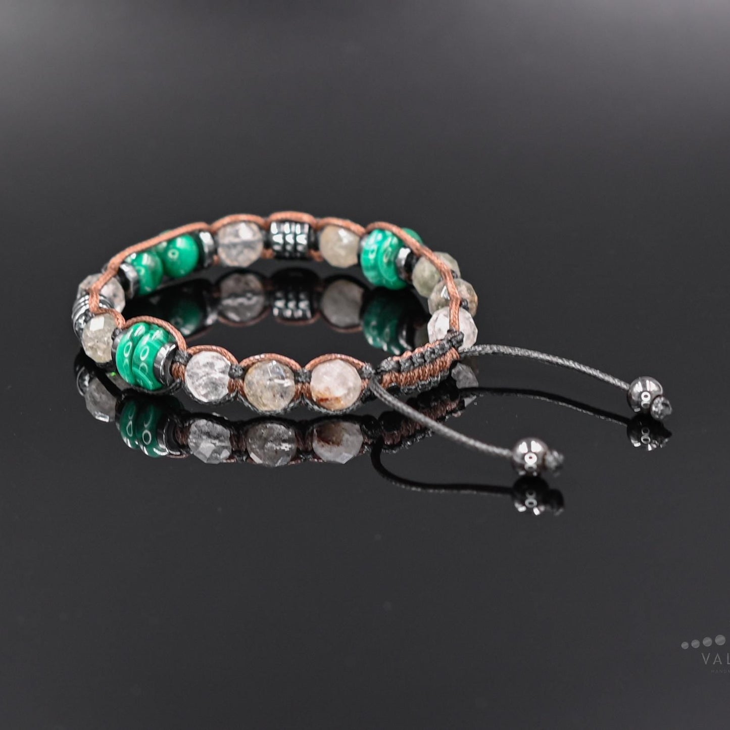 Men's Malachite and Moss Quartz Bracelet, Hematite Healing Stone Jewelry, Natural Macrame Bracelet for Him, Protection Energy Gift, Adjustable Bracelet for Him, Healing Gemstone Gift, Father's Day Gift, Protection Bracelet, Crystal Gift for Him, February Birthstone, Protection Bracelet gift for Him, Stainless Steel Jewelry,Healing Crystal Bracelet, Masculine Strength Gift, Spiritual Protection, Gift for Men, Adjustable Braided Bracelet, Gift for Men, Adjustable Macrame Braided Gemstone Bracelet, Braided Adj