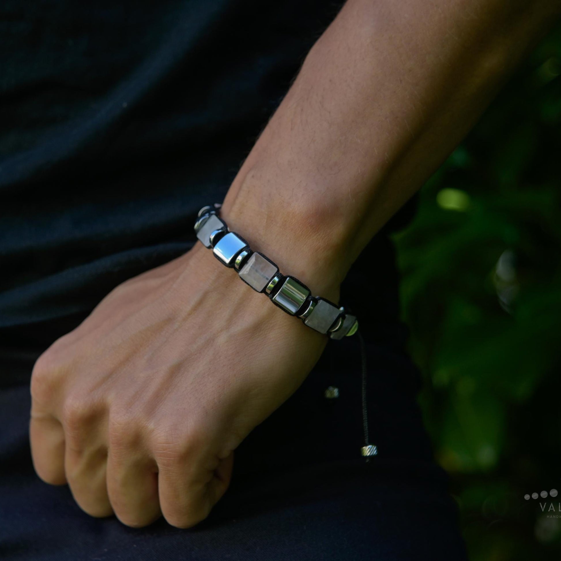 Men's Rose Quartz Bracelet, Square Bead Hematite Jewelry, Masculine Pink Stone Bracelet, Geometric Stone Bracelet, Adjustable Bracelet Gemstone Macrame Adjustable Bracelet - Gift for Him, Hematite Healing Stone Jewelry, Natural Macrame Bracelet for Him, Protection Energy Gift, Adjustable Bracelet for Him, Healing Gemstone Gift, Father's Day Gift, Protection Bracelet, Crystal Gift for Him, February Birthstone, Protection Bracelet gift for Him, Stainless Steel Jewelry,Healing Crystal Bracelet, Masculine Stren