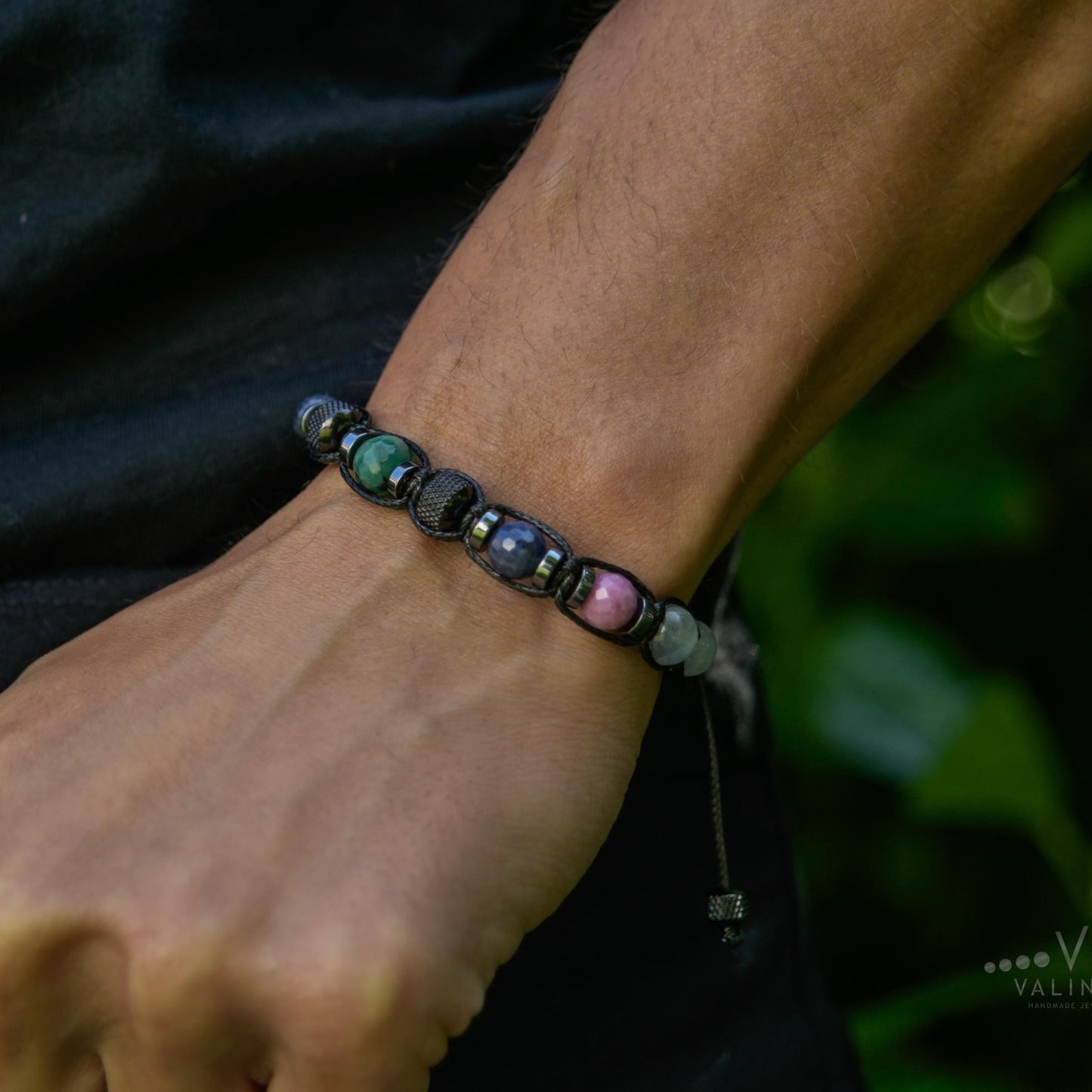 Men's Ruby Sapphire Emerald Labradorite Bracelet, Braided Adjustable Gemstone Bead Bracelet, Genuine Raw Stone Jewelry, Gift for Men, Adjustable Braided Macrame Bracelet, Gift for Men - Shamballa Bracelet - Mantra Bracelet  -  Yoga Bracelet -  Birthstone Bracelet - Gemstone Bracelet Men - Chakra Bracelet - Macrame Bracelet - Healing Bracelet - Gift for Father - Gift For Men - Valinde
