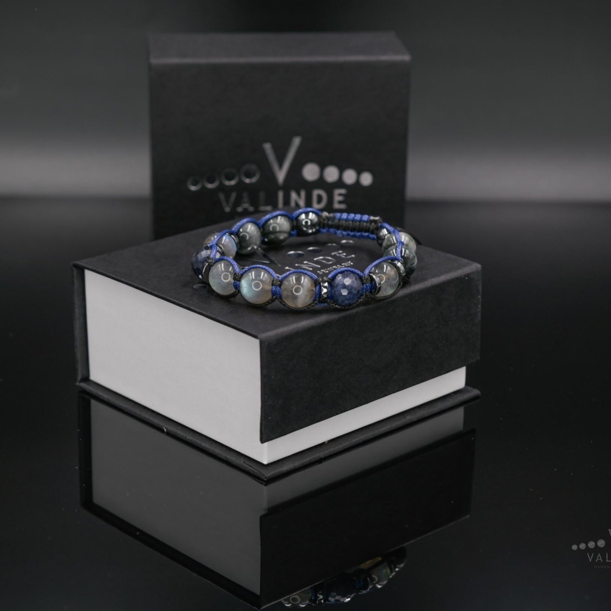 Men's Sapphire Labradorite Hawk's Eye Gemstone Bracelet, Braided Adjustable Bracelet, Crystal Bracelet, Gift for Men,Men's Christmas Gift - Shamballa Bracelet - Mantra Bracelet  -  Birthstone Bracelet - Gemstone Bracelet Men - Chakra Bracelet - Macrame Bracelet - Healing Bracelet - Valinde
