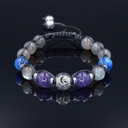 Men's Labradorite Bracelet - Kyanite Amethyst Crystal Bracelet - Gift for Men - 925 Silver Bead Bracelet -Flashy Beaded Adjustable Bracelet - Shamballa Bracelet - Birthstone Bracelet - Gemstone Bracelet Men - Chakra Bracelet - Macrame Bracelet - Healing Bracelet - Valinde - Shamballa Bracelet - Birthstone Bracelet - Gemstone Bracelet Men - Chakra Bracelet - Macrame Bracelet - Healing Bracelet - Valinde