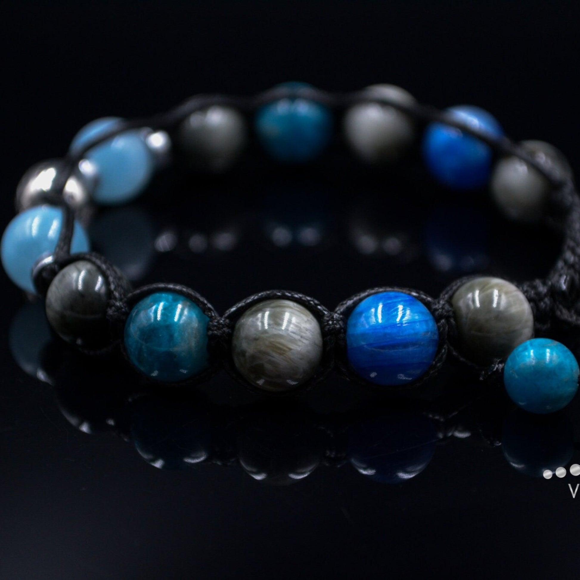 Zodiac Sign 925 Sterling Silver Bead Bracelet Men's Hawk's Eye and Aquamarine Bracelet Christmas Gift Kyanite & Apatite Bracelet Men's Gift - Shamballa Bracelet - Mantra Bracelet  -  Yoga Bracelet -  Birthstone Bracelet - Gemstone Bracelet Men - Chakra Bracelet - Macrame Bracelet - Healing Bracelet - Gift for Father - Gift For Men - Valinde
