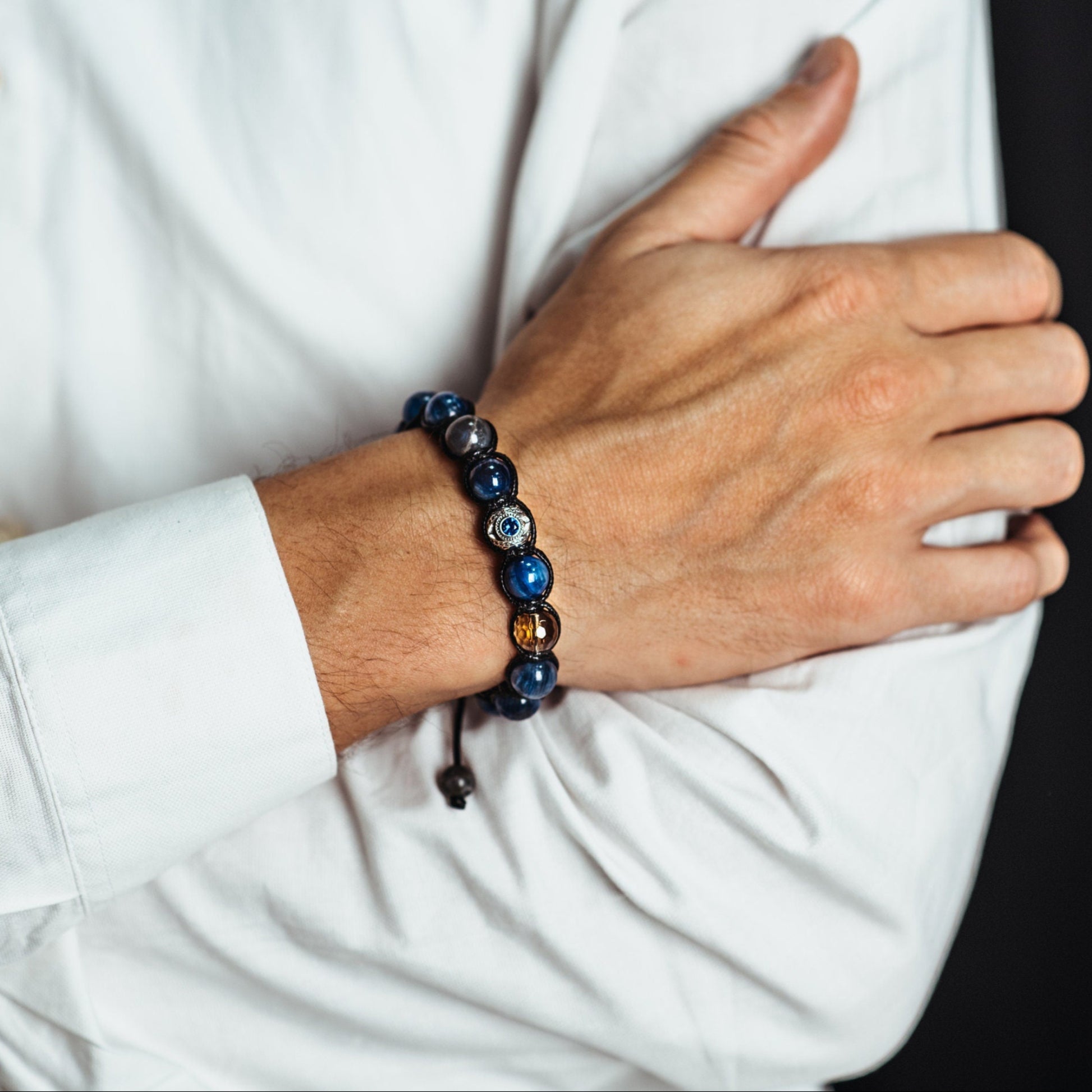 Men's Kyanite Gemstone Bracelet 925 Silver Bead Bracelet Blue Kyanite Bracelet Gift for Men Luxury Bracelet Adjustable Braided Bracelet  - Shamballa Bracelet - Mantra Bracelet  -  Birthstone Bracelet - Gemstone Bracelet Men - Chakra Bracelet - Macrame Bracelet - Healing Bracelet - Valinde
