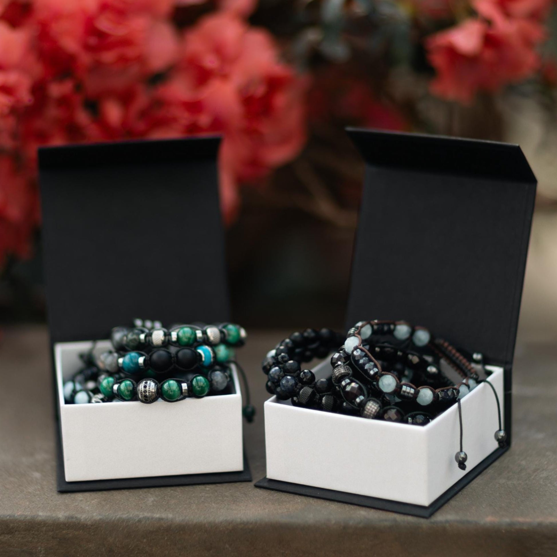 Emerald Seraphinite Malachite Birthstone Bracelet, Men's 925 Silver Bead Bracelet, Adjustable Onyx Braided Bracelet, Luxury Bracelet for Men  - Shamballa Bracelet - Mantra Bracelet  -  Birthstone Bracelet - Gemstone Bracelet Men - Chakra Bracelet - Macrame Bracelet - Healing Bracelet - Valinde
