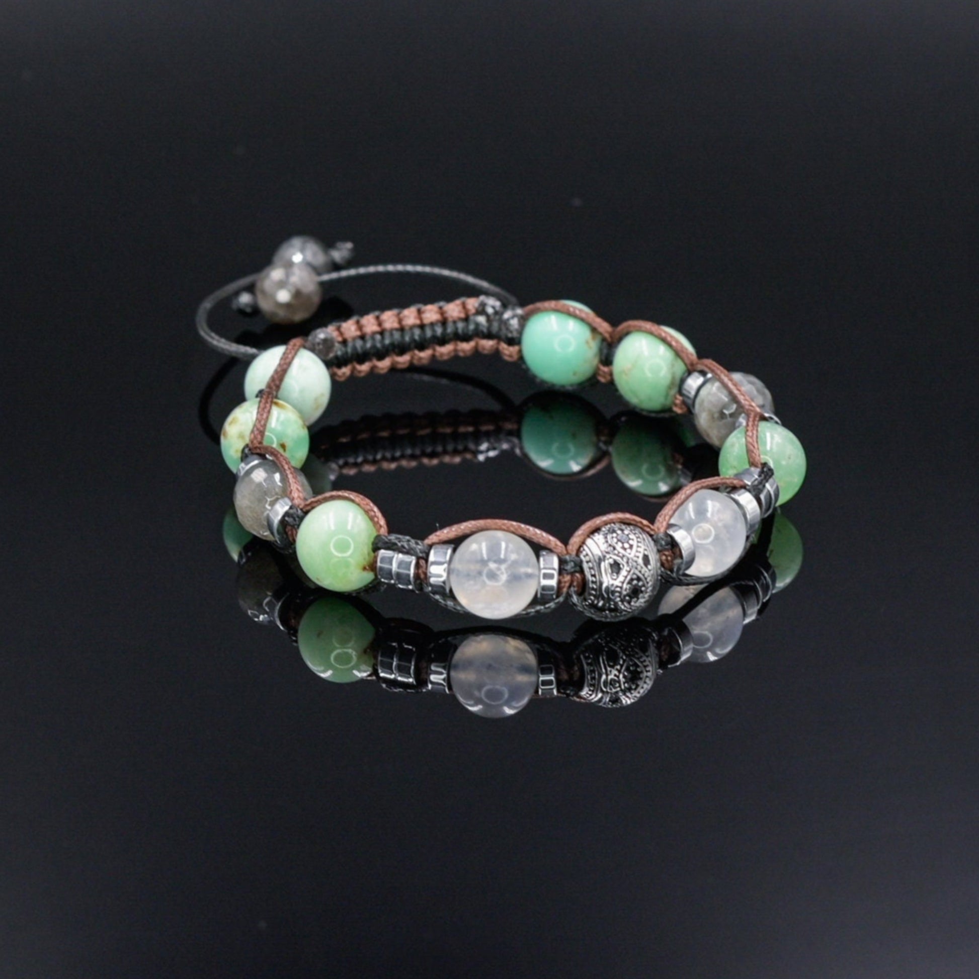 Men's Abalone Shell Bracelet Smoky Quartz Bracelet Exclusive Gemstone Bracelet Black Agate Bracelet Luxury Bracelet Crystal Bracelet For Men  - Shamballa Bracelet - Birthstone Bracelet - Gemstone Bracelet Men - Chakra Bracelet - Macrame Bracelet - Healing Bracelet - Valinde
