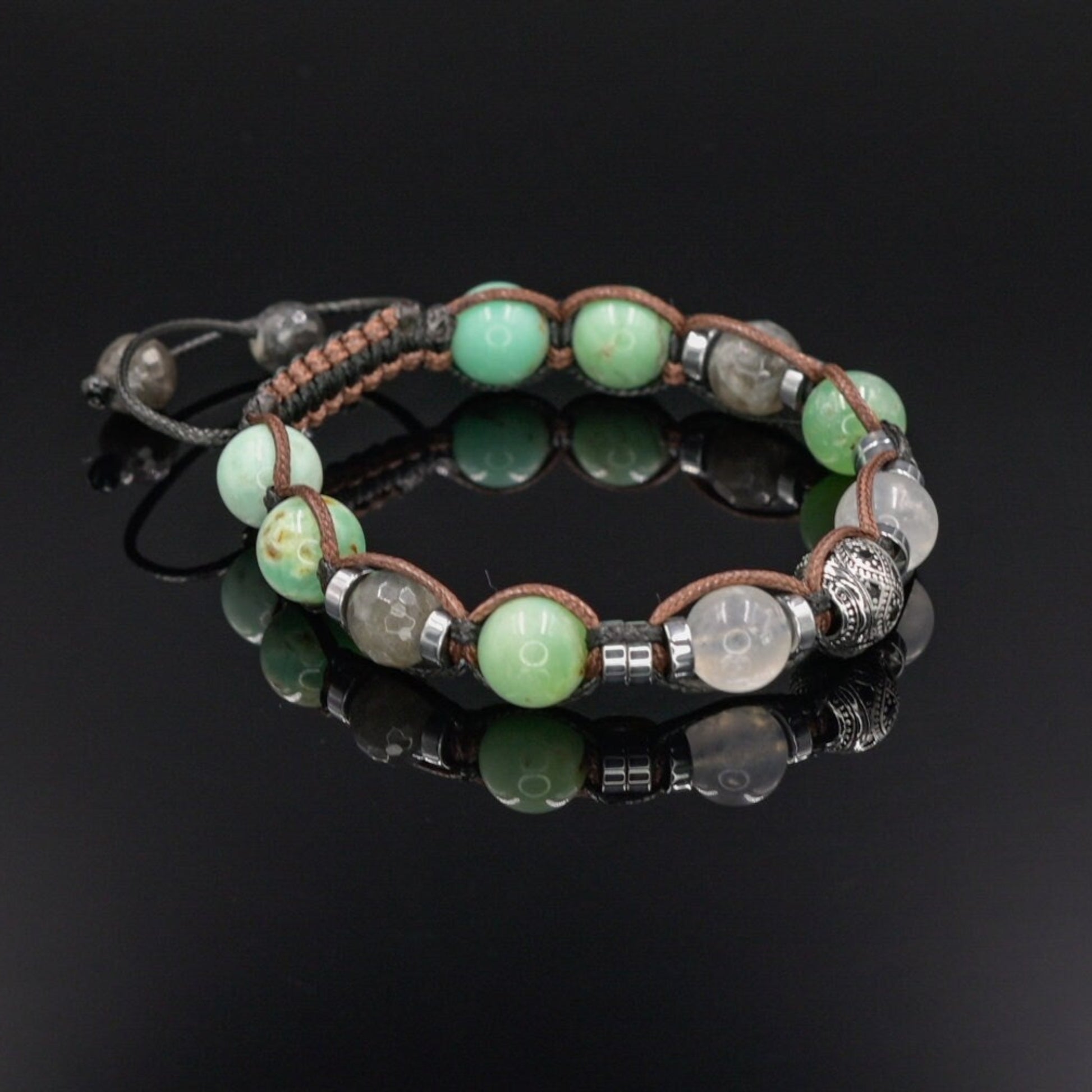 Men's Abalone Shell Bracelet Smoky Quartz Bracelet Exclusive Gemstone Bracelet Black Agate Bracelet Luxury Bracelet Crystal Bracelet For Men  - Shamballa Bracelet - Birthstone Bracelet - Gemstone Bracelet Men - Chakra Bracelet - Macrame Bracelet - Healing Bracelet - Valinde
