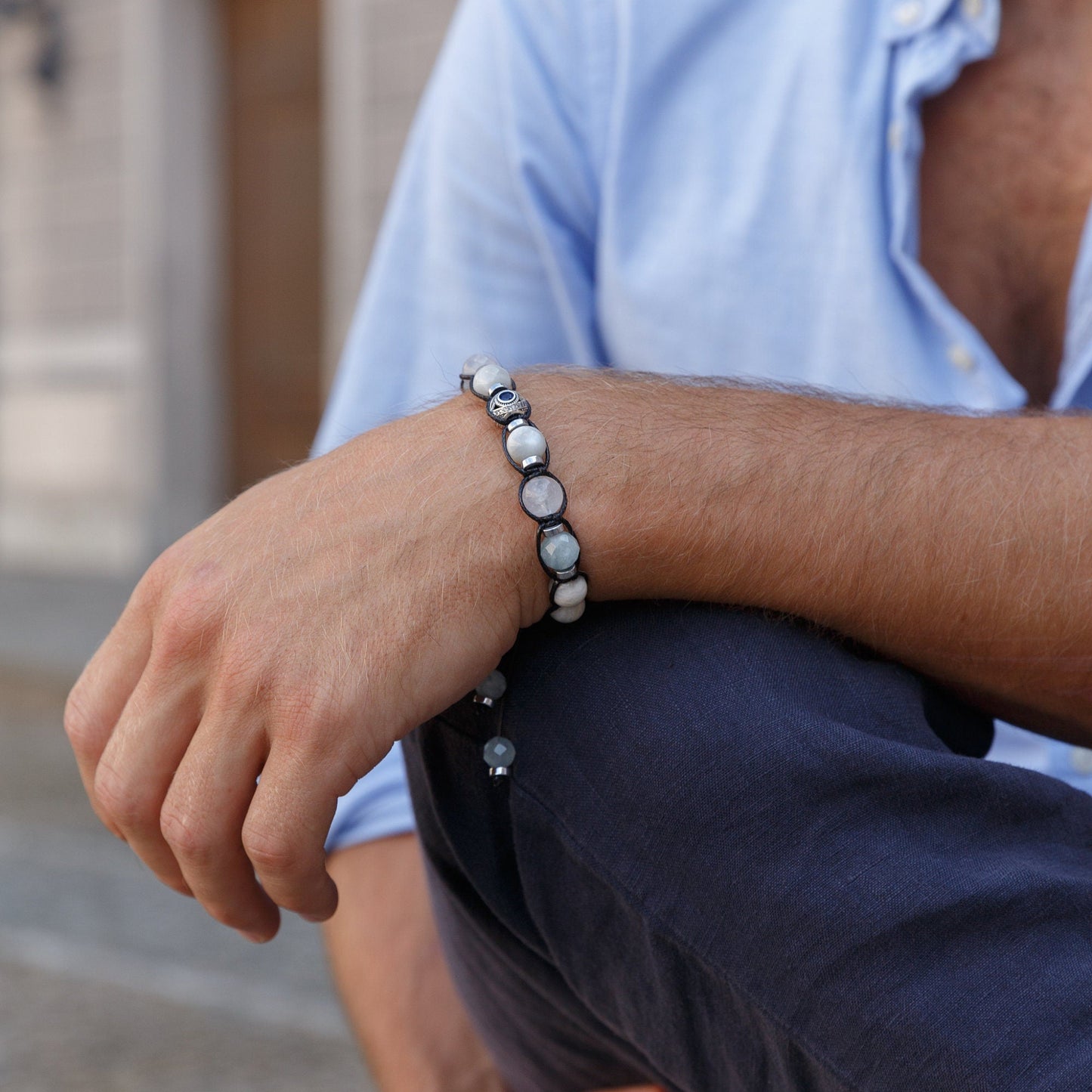 Men's 925 Silver Bead Bracelet - White Sunstone Moonstone Aquamarine Crystal Bracelet - Gift for Men - Adjustable Bracelet - Men's Gift - Shamballa Bracelet - Birthstone Bracelet - Gemstone Bracelet Men - Chakra Bracelet - Macrame Bracelet - Healing Bracelet - Valinde - Shamballa Bracelet - Birthstone Bracelet - Gemstone Bracelet Men - Chakra Bracelet - Macrame Bracelet - Healing Bracelet - Valinde
