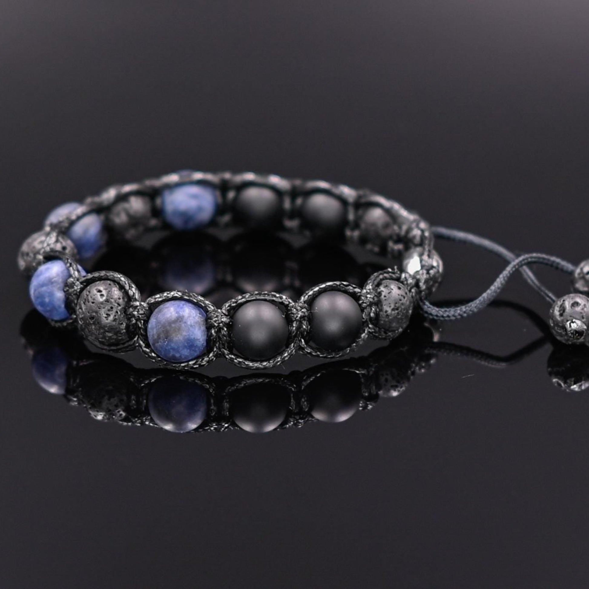 Men's Sodalite Bracelet Black lava Bracelet Crystal Jewelry Onyx Beaded Bracelet Gift for Men Macrame Adjustable Bracelet Stone Bracelet - Shamballa Bracelet - Mantra Bracelet  -  Yoga Bracelet -  Birthstone Bracelet - Gemstone Bracelet Men - Chakra Bracelet - Macrame Bracelet - Healing Bracelet - Gift for Father - Gift For Men - Valinde
