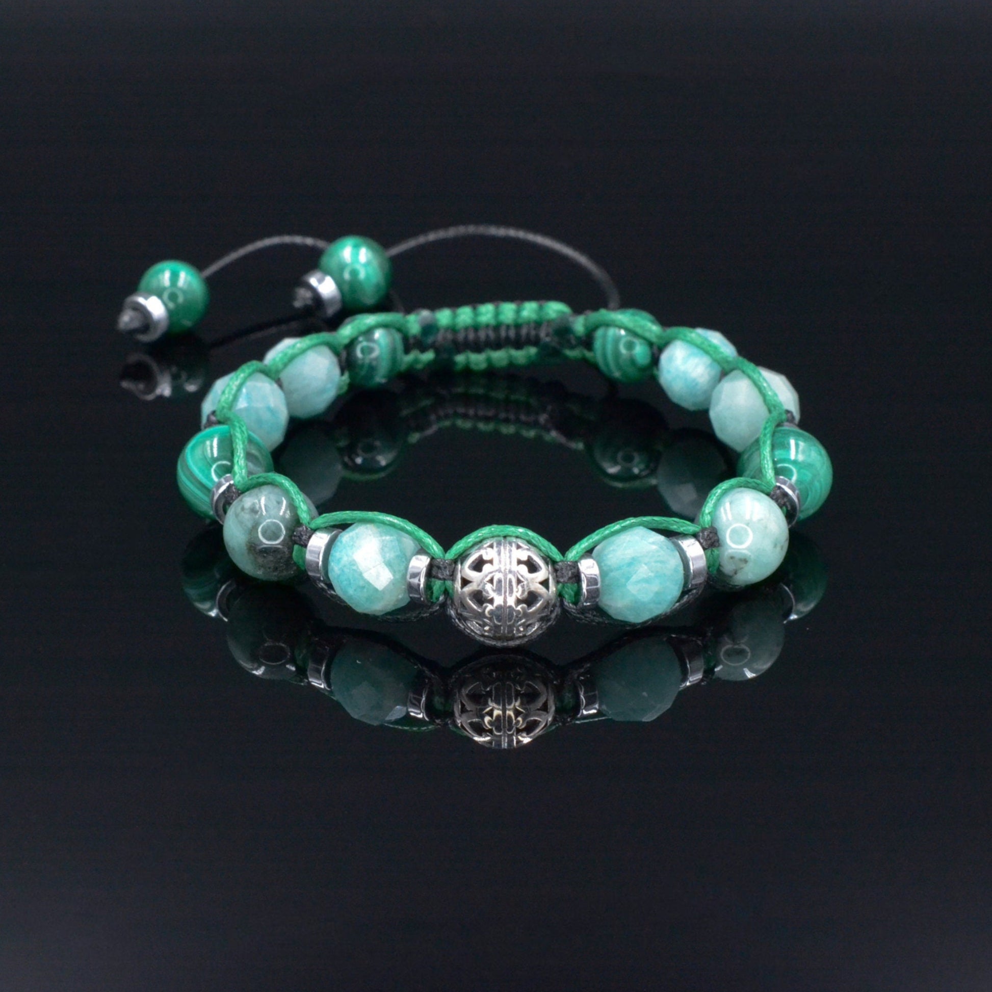 Genuine Malachite Bracelet for Men - Men's Black Onyx Agate Bracelet - Adjustable Macrame Bracelet - Gift for Men - Christmas Gift for MenAmazonite Emerald Bracelet for Men - Men's Malachite Crystal Bracelet - 925 Silver Bead Bracelet - Gift for Men -Adjustable Braided Bracelet - Shamballa Bracelet - Birthstone Bracelet - Gemstone Bracelet Men - Chakra Bracelet - Macrame Bracelet - Healing Bracelet - Valinde - Shamballa Bracelet - Birthstone Bracelet - Gemstone Bracelet Men - Chakra Bracelet - Macrame Brace