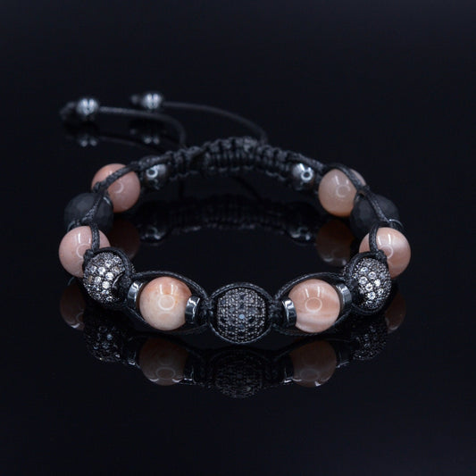 Men's Sunstone Crystal Braided Bracelet - CZ Bead Bracelet - Gift for Men - Adjustable Macrame Bracelet - Onyx & Hematite Bracelet for Men- Shamballa Bracelet - Birthstone Bracelet - Gemstone Bracelet Men - Chakra Bracelet - Macrame Bracelet - Healing Bracelet - Valinde - Shamballa Bracelet - Birthstone Bracelet - Gemstone Bracelet Men - Chakra Bracelet - Macrame Bracelet - Healing Bracelet - Valinde