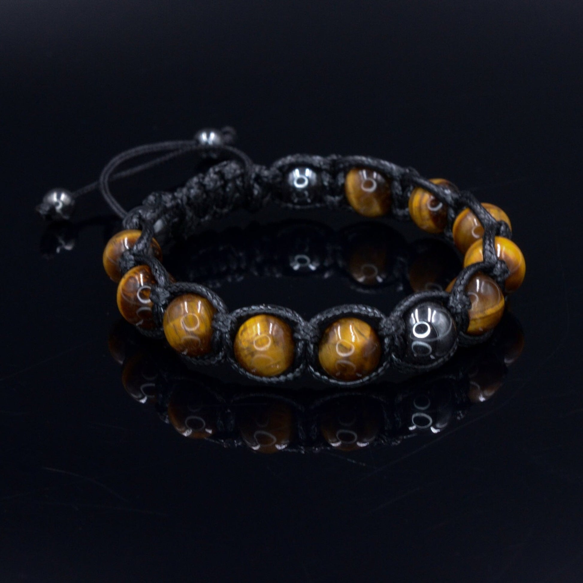 Tiger's Eye Braided Bracelet Men - Gift for Men - Gemstone Beaded Bracelet - Adjustable Bracelet - Tiger Eye Bracelet - Father's Day Gift  - Shamballa Bracelet - Birthstone Bracelet - Gemstone Bracelet Men - Chakra Bracelet - Macrame Bracelet - Healing Bracelet - Valinde
