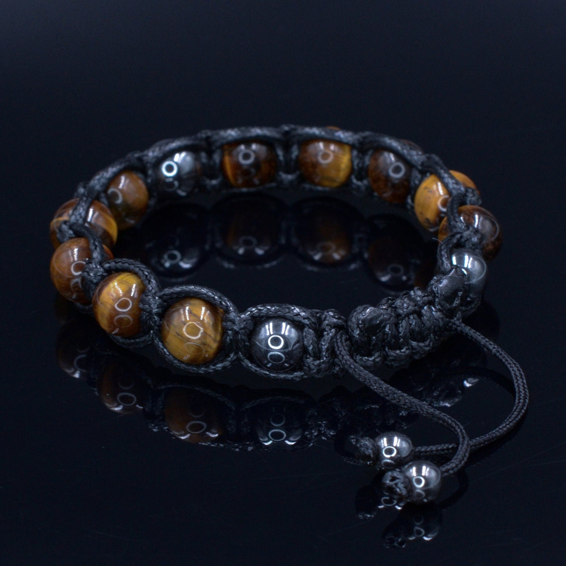 Tiger's Eye Braided Bracelet Men - Gift for Men - Gemstone Beaded Bracelet - Adjustable Bracelet - Tiger Eye Bracelet - Father's Day Gift  - Shamballa Bracelet - Birthstone Bracelet - Gemstone Bracelet Men - Chakra Bracelet - Macrame Bracelet - Healing Bracelet - Valinde
